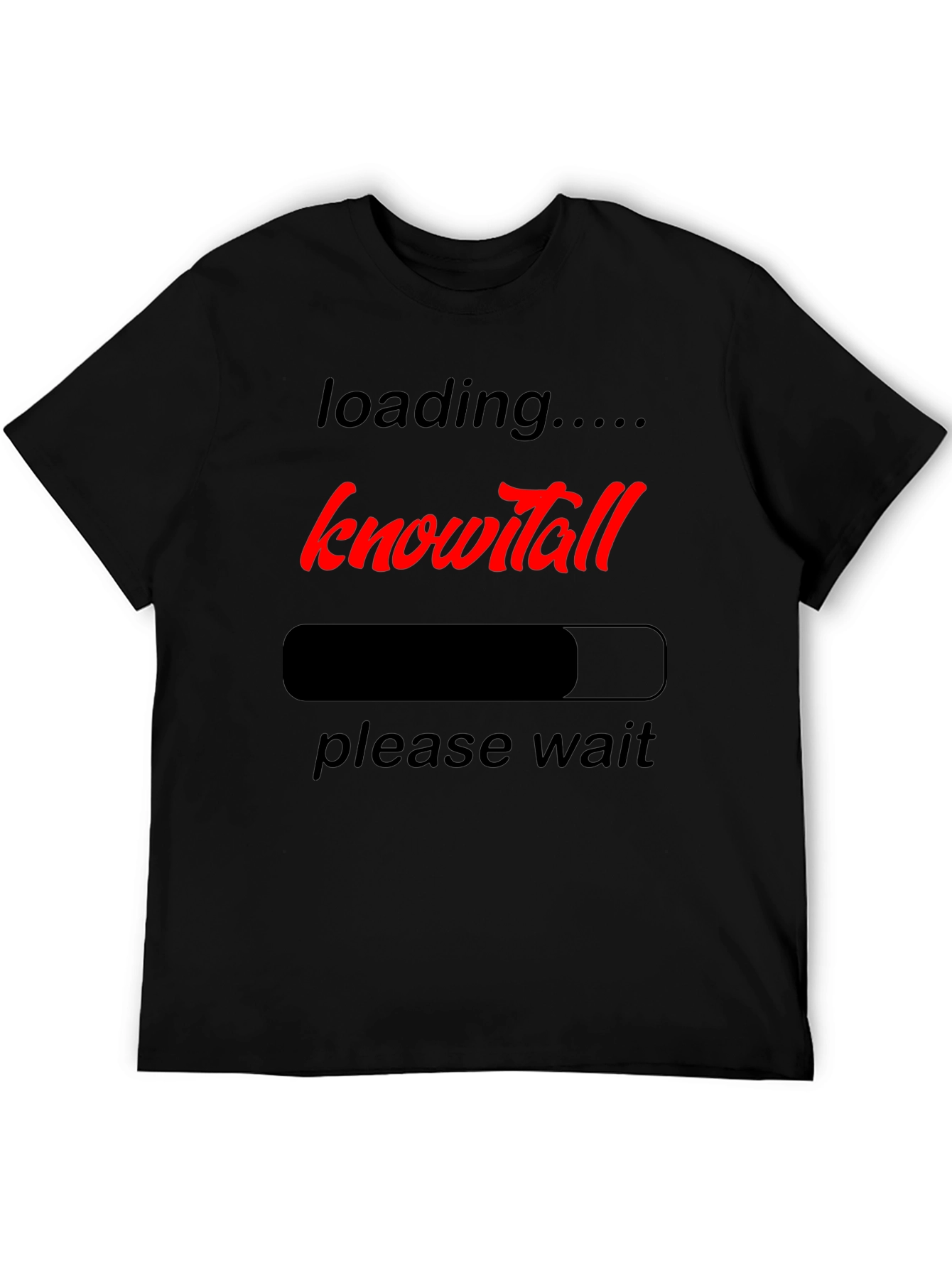 Black Know-it-all Loading Black Graphic T-Shirt view 5