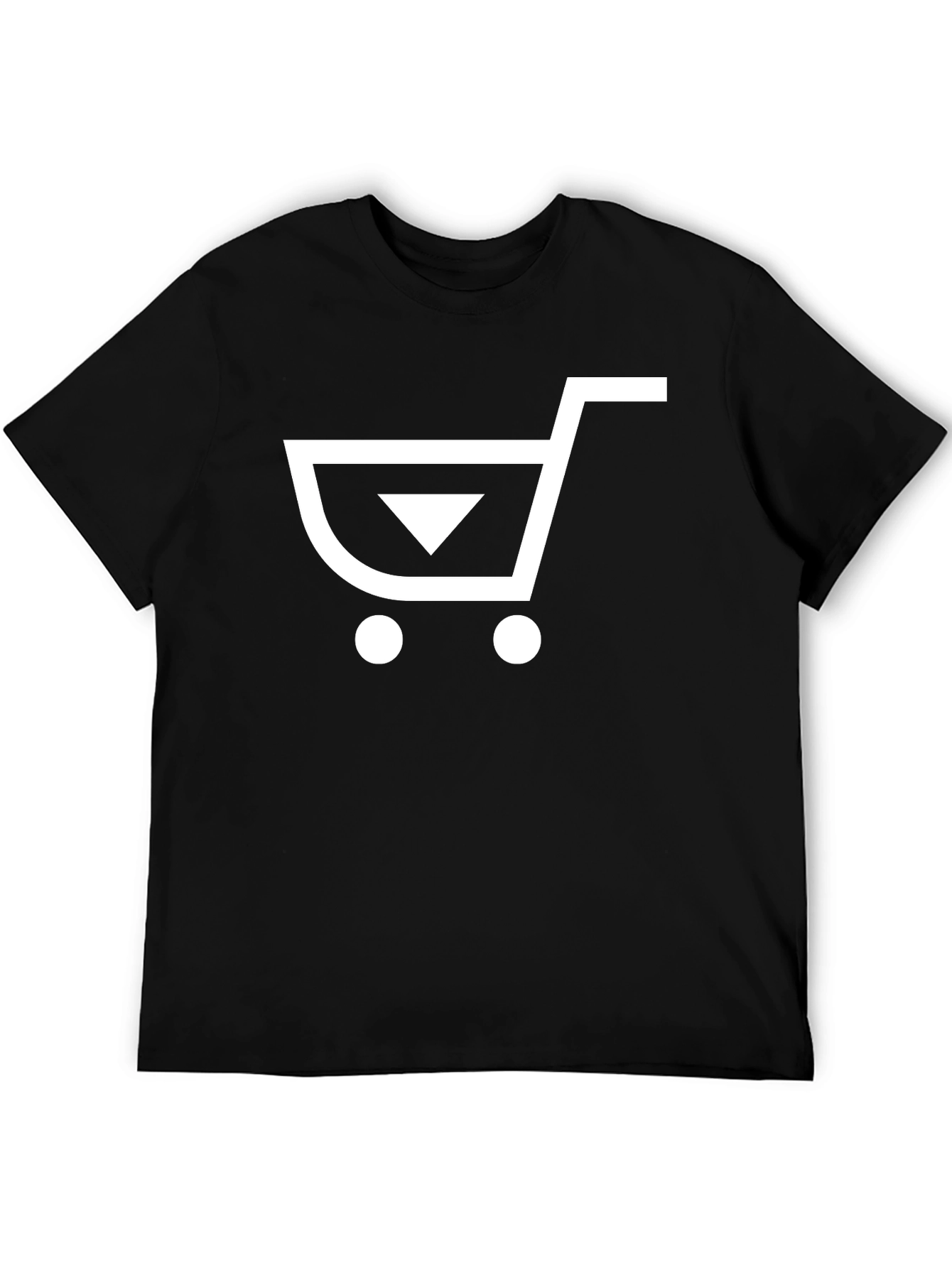 Black Modern Shopping Cart Graphic Tee - Black view 5