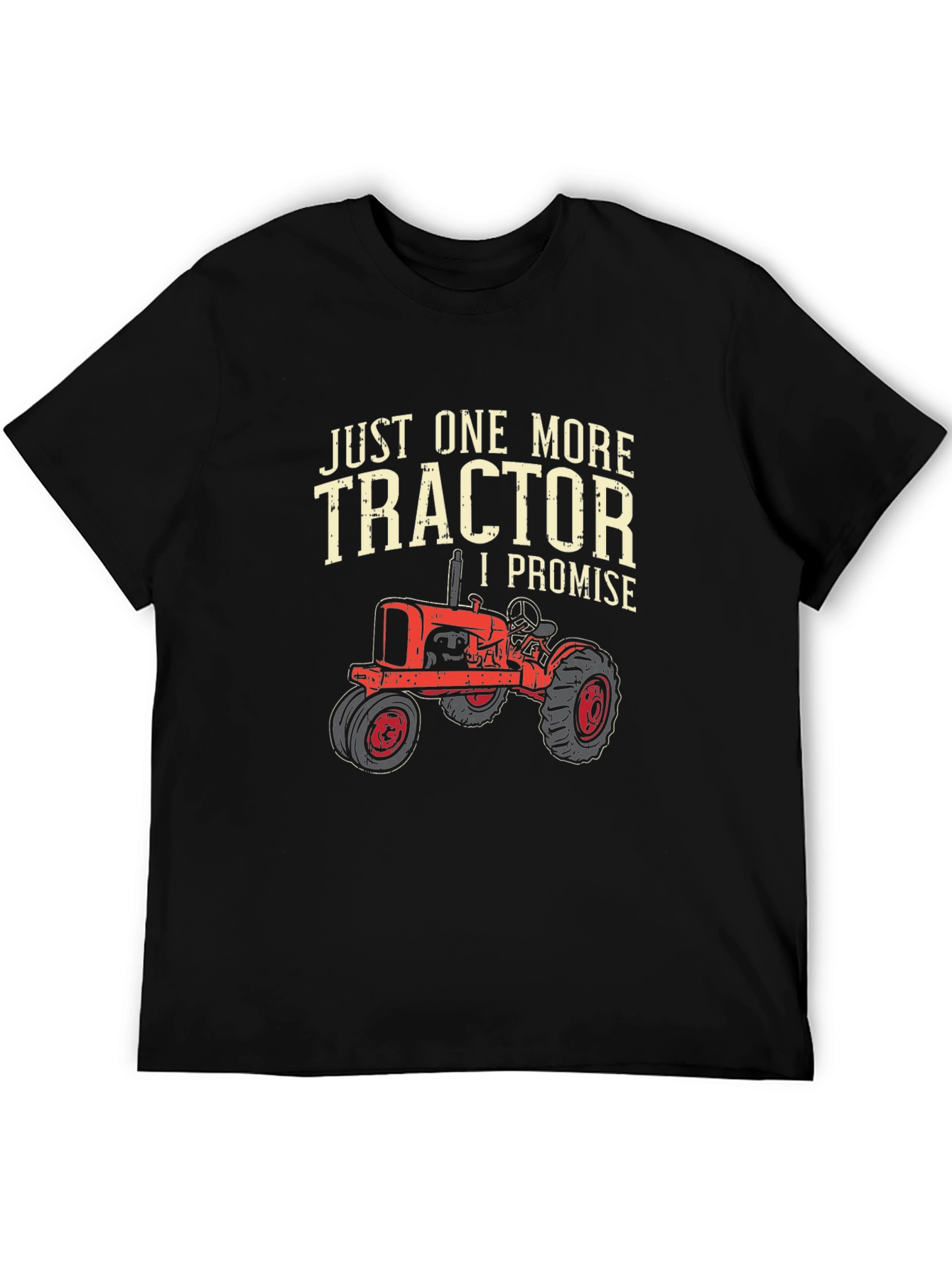 Black Just One More Tractor T-Shirt view 5