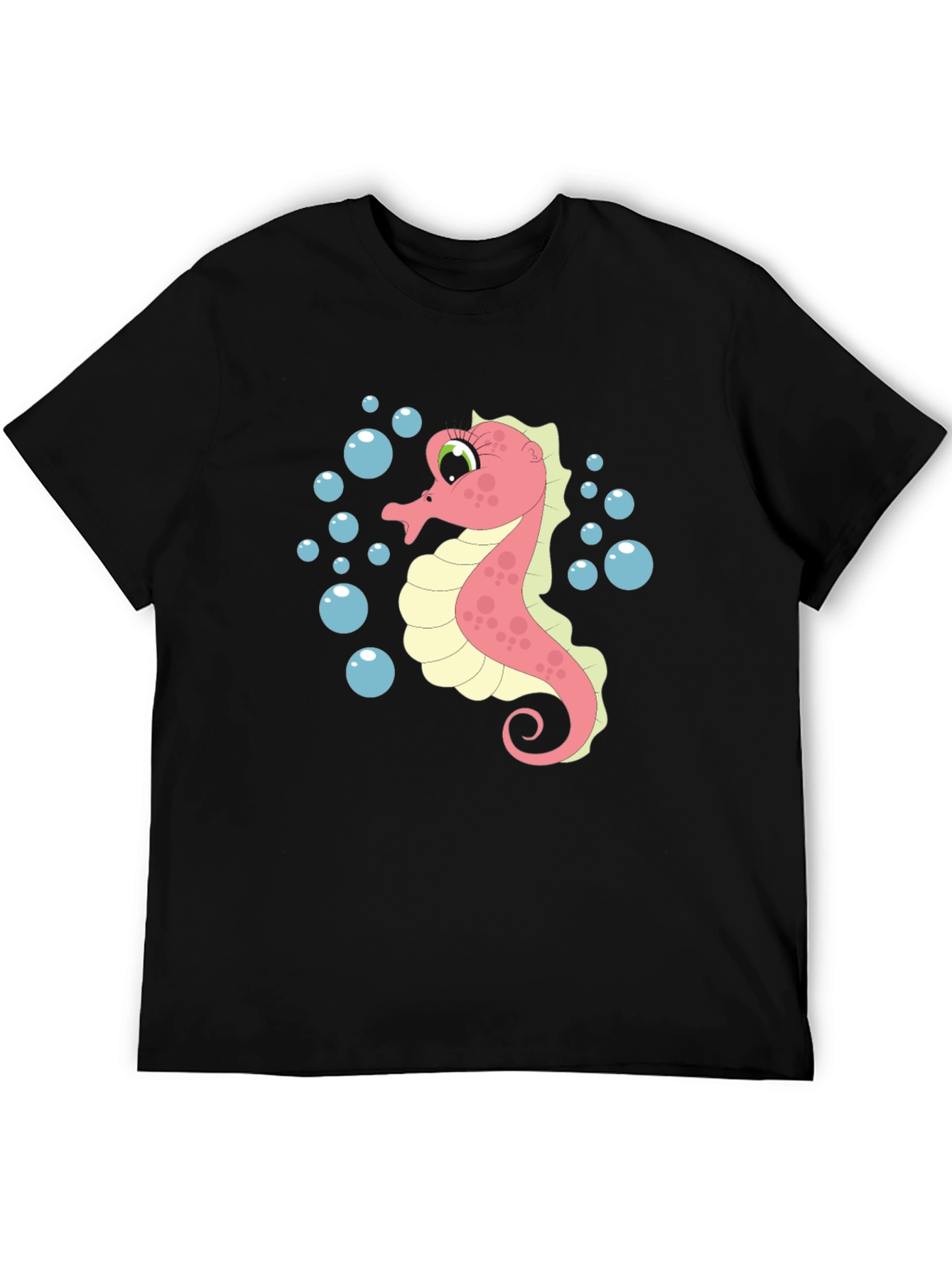 Black Seahorse Graphic T-Shirt - Unique Ocean Life Design view 5