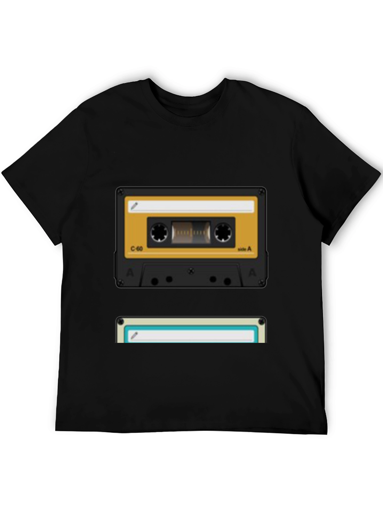 Black Retro Cassette Tape Graphic T-Shirt - Vintage Music Lover Tee view 5