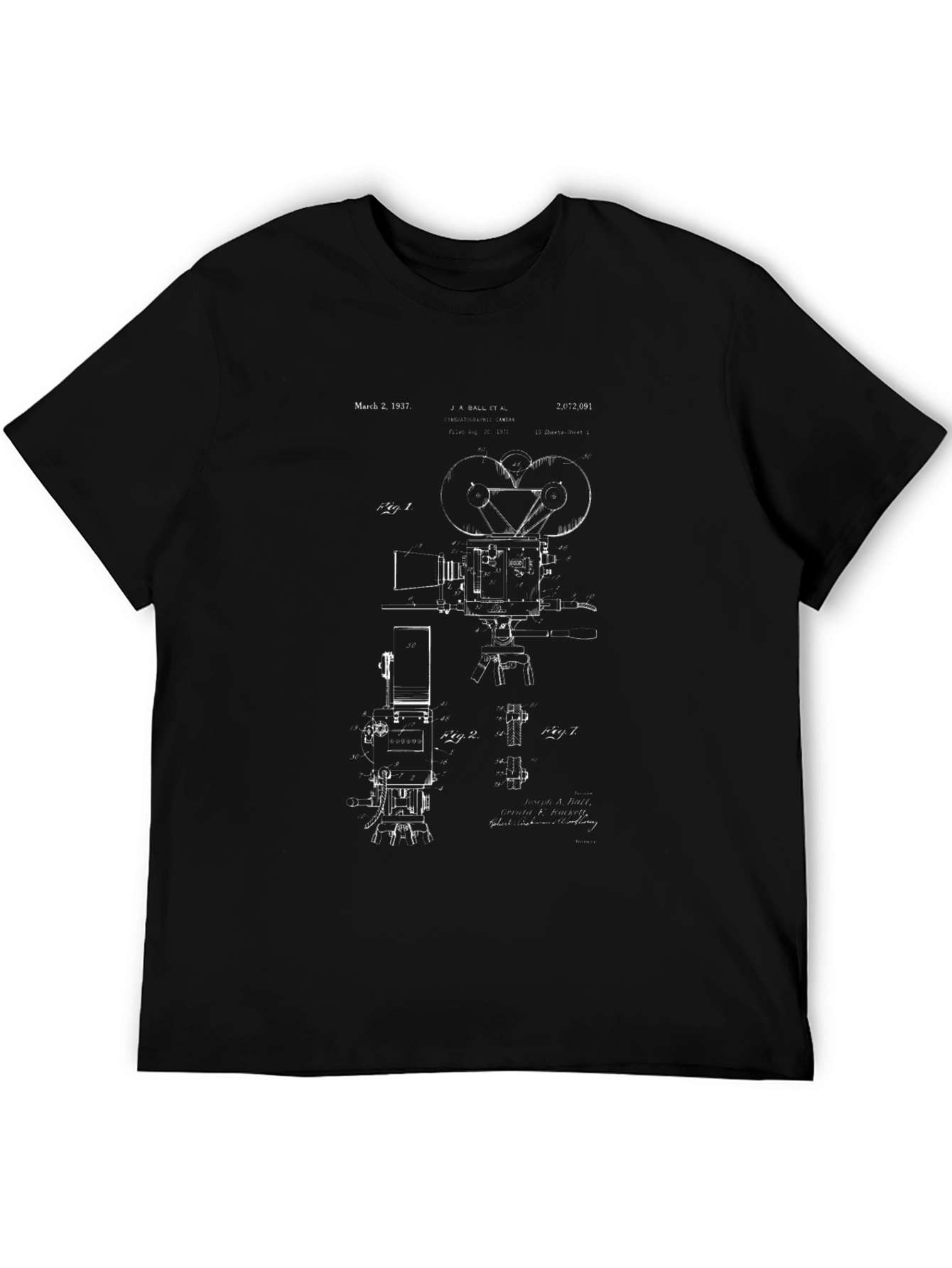 Vintage Camera Blueprint Graphic Tee - 5