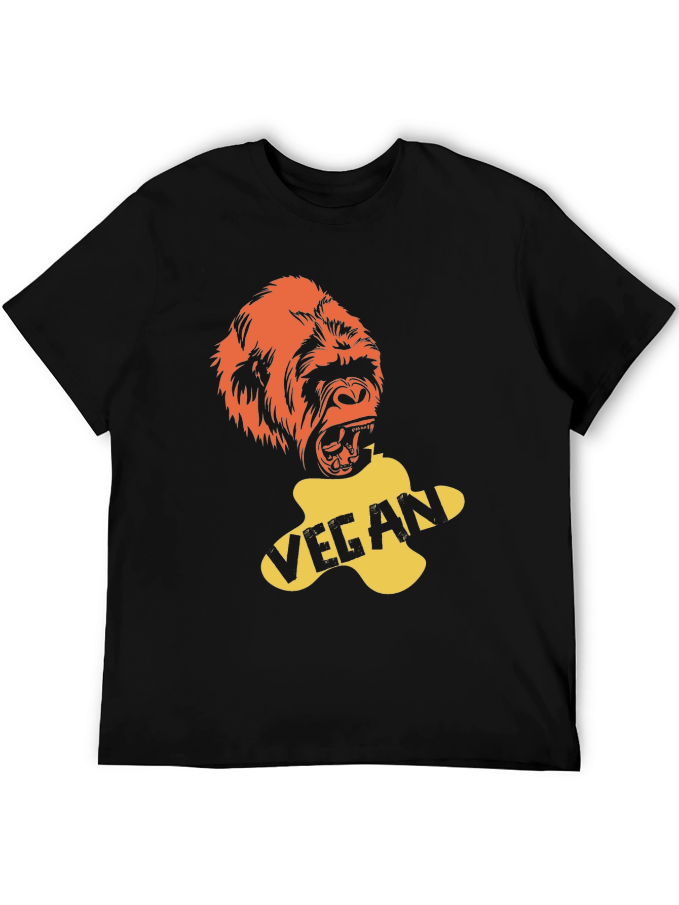 Black Vegan Gorilla Graphic T-Shirt - Bold & Ethical Style view 5