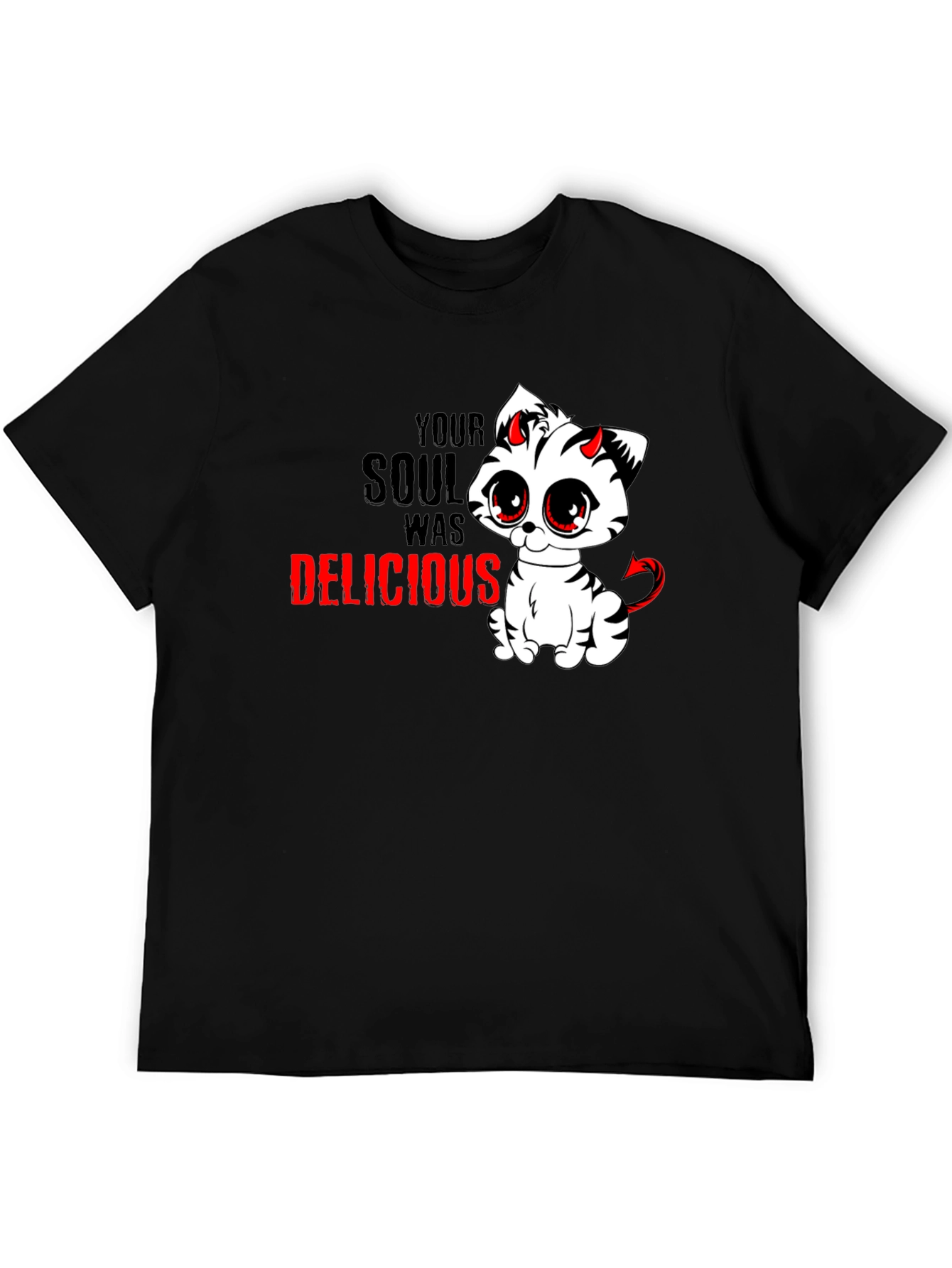 Black Devil Cat T-Shirt - Your Soul Was Delicious view 5