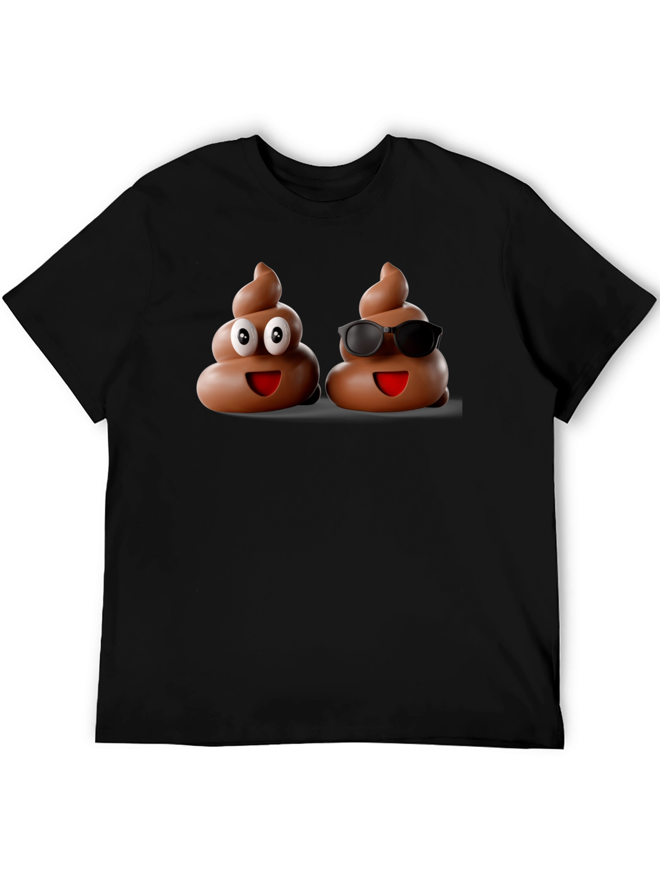 Black Funny Poop Emoji Graphic Black T-Shirt view 5
