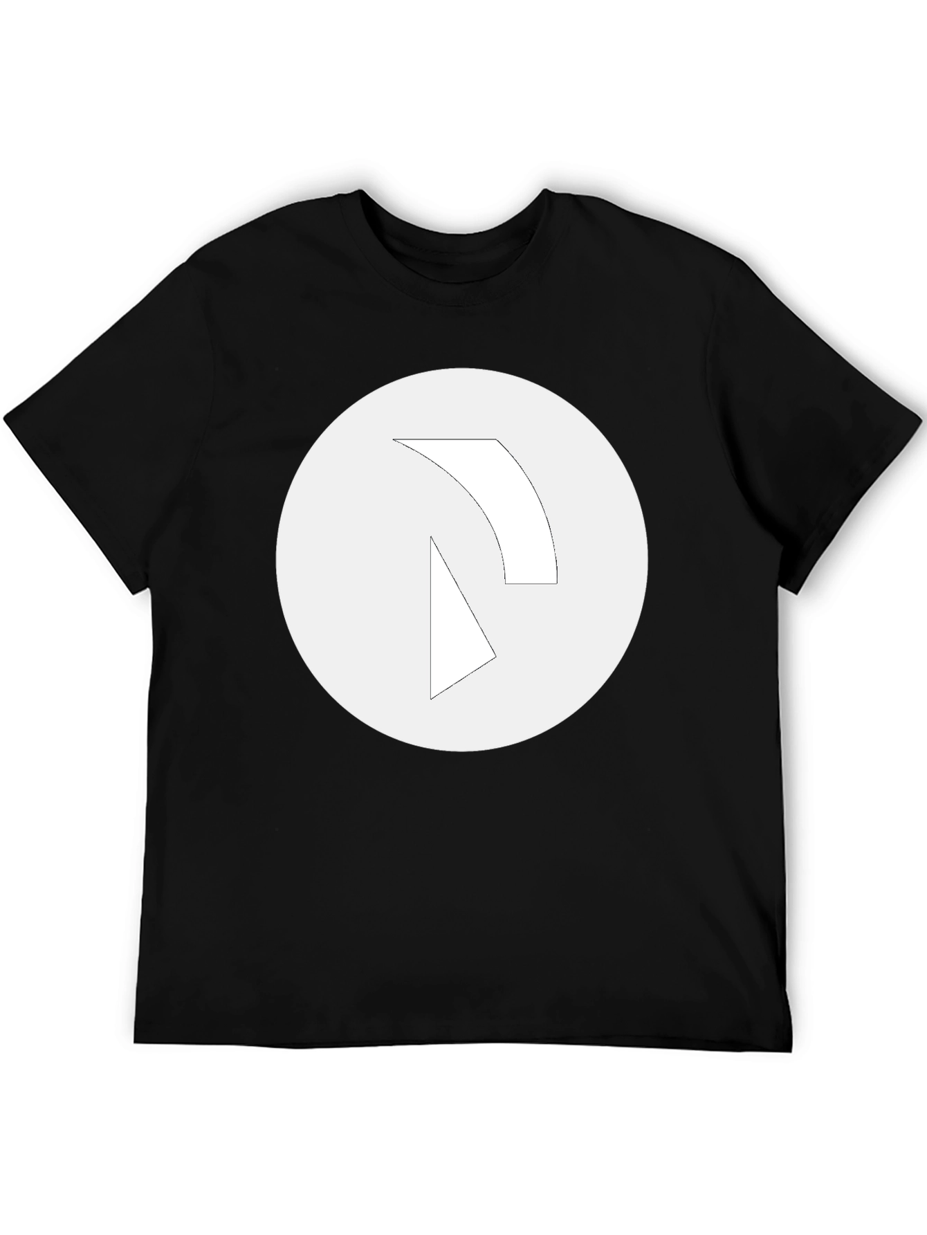Black Minimalist Graphic Tee - Black Cotton Blend view 5
