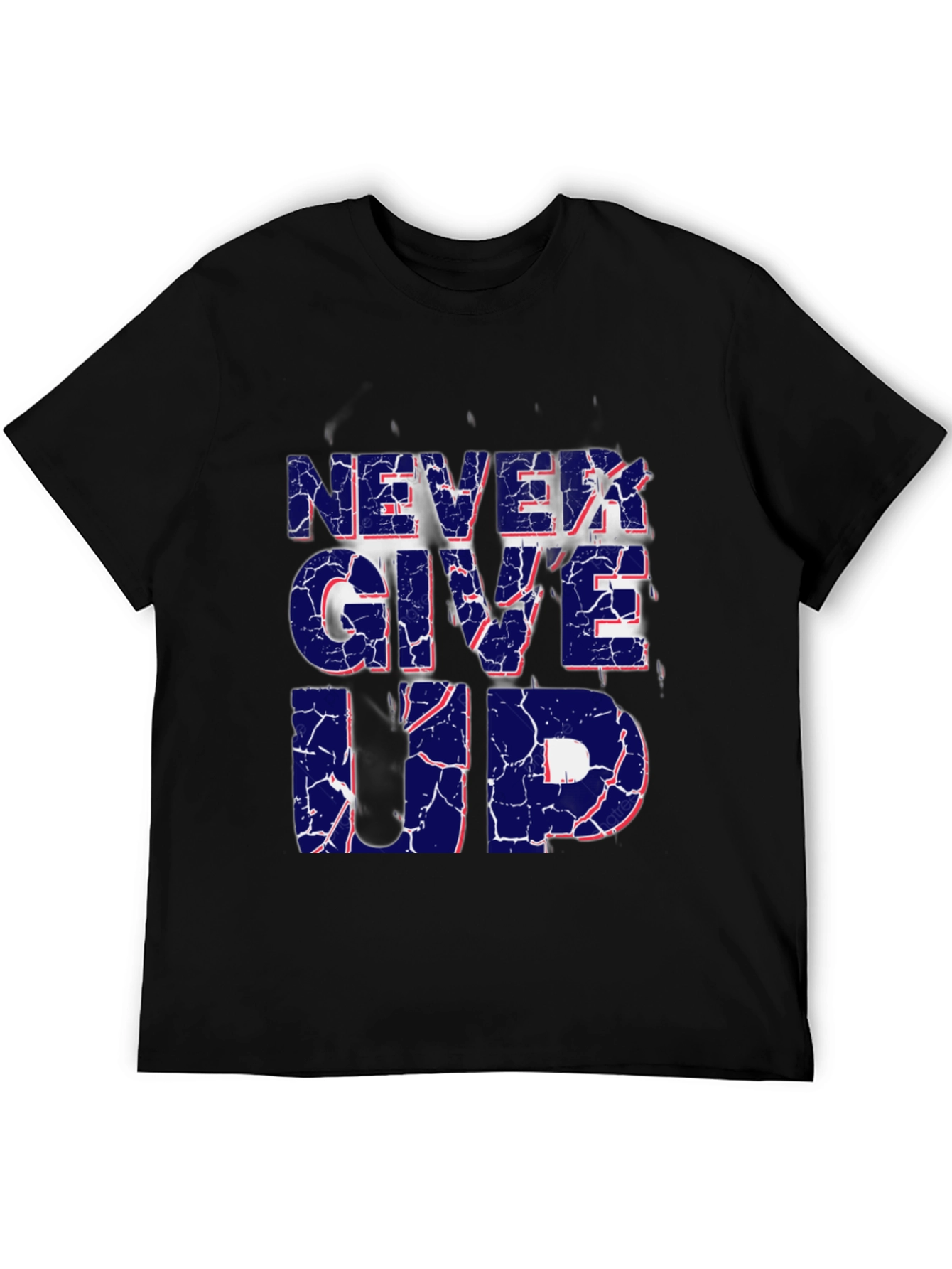 Black Never Give Up Graphic Print T-Shirt view 5