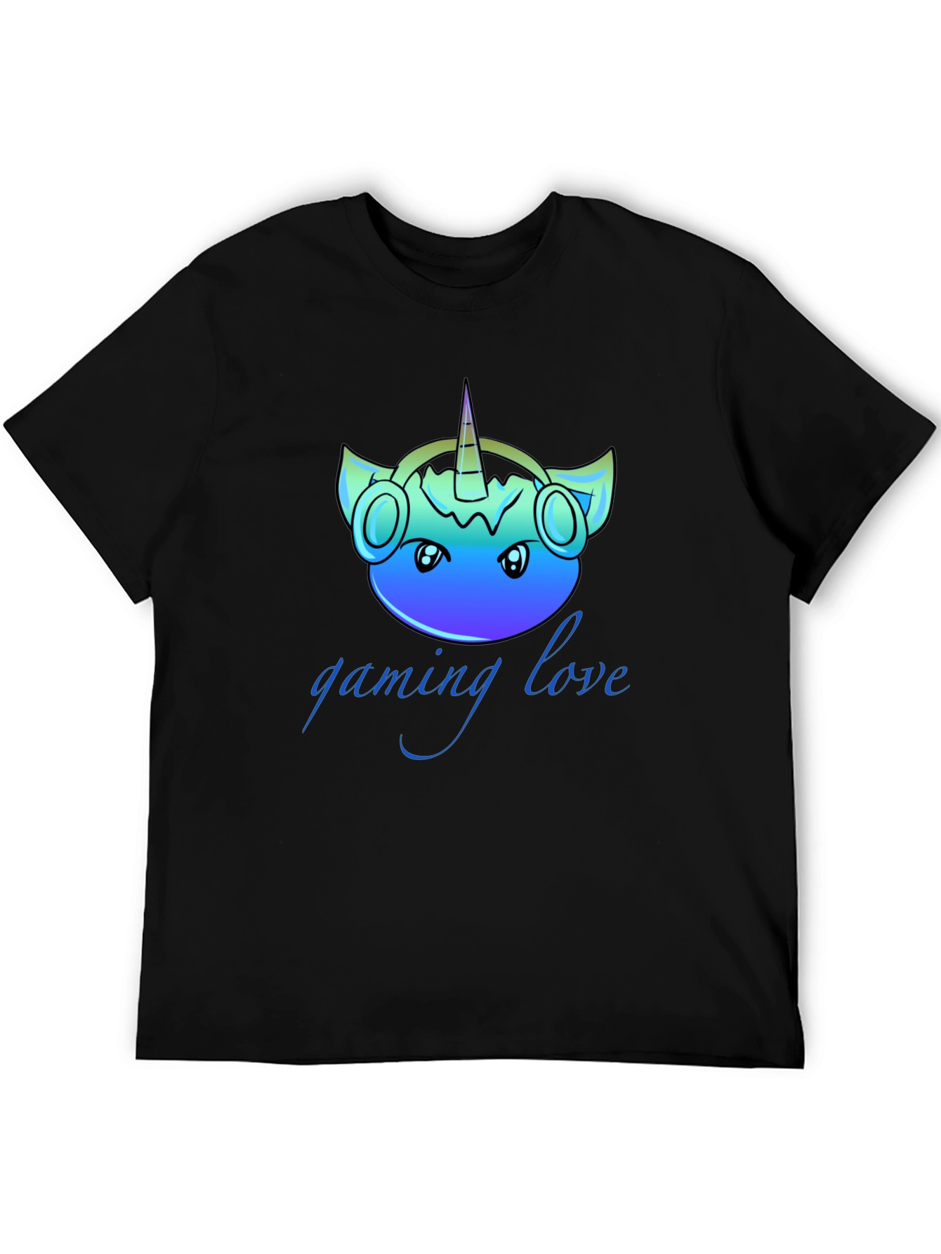 Black Gaming Love Unicorn T-Shirt view 5