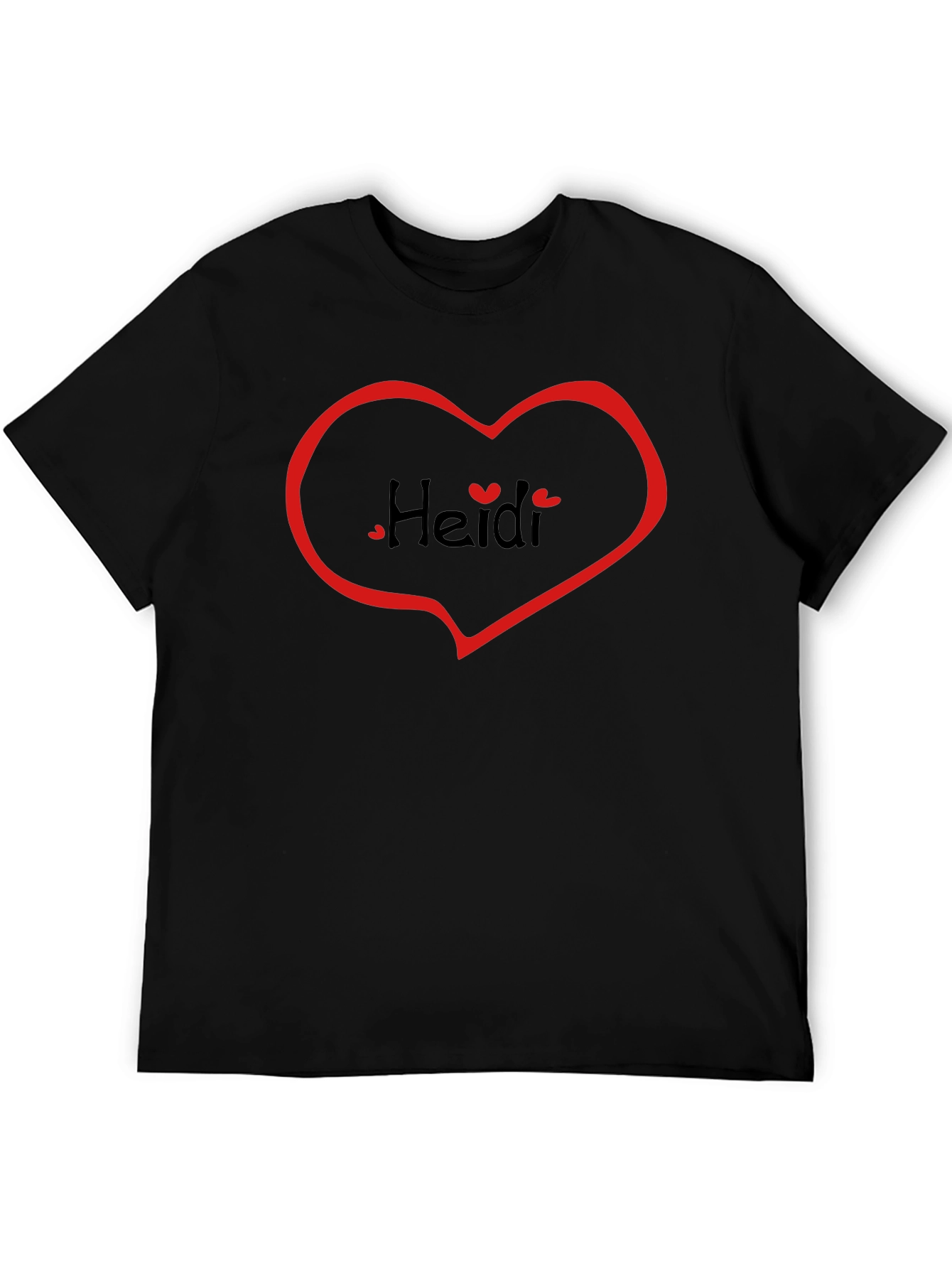 Black Heidi Heart Tee - Black Casual T-Shirt view 5