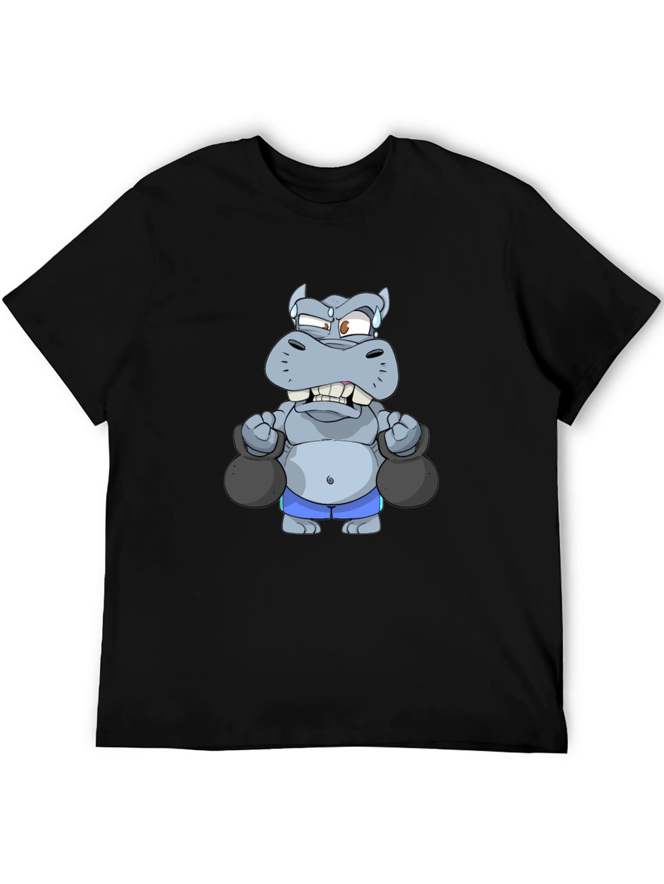 Black Weightlifting Hippo Graphic Tee - Black T-Shirt view 5