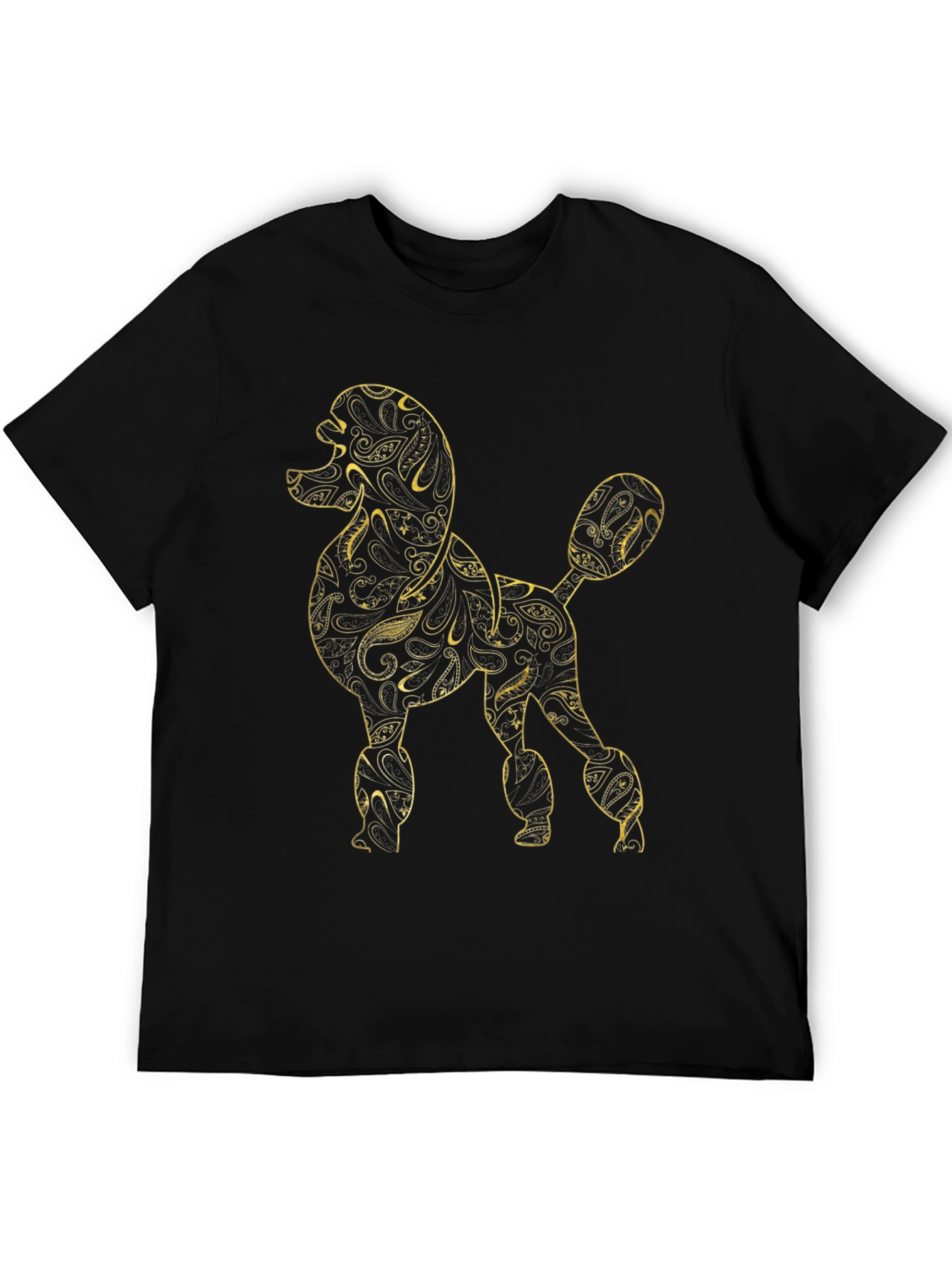 Black Poodle Paisley T-Shirt - Unique Graphic Tee view 5