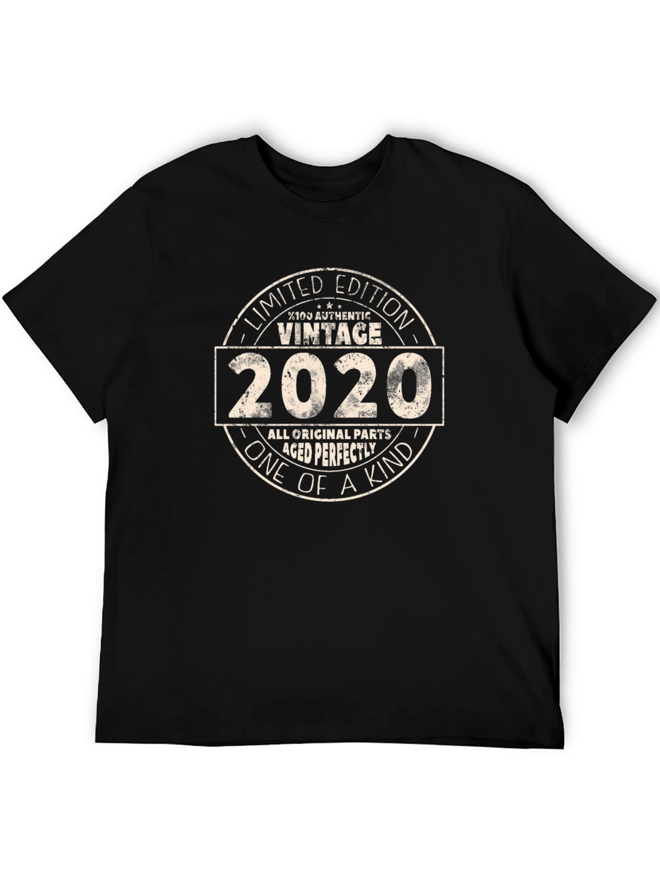 Black Vintage 2020 Limited Edition Birthday T-Shirt view 5