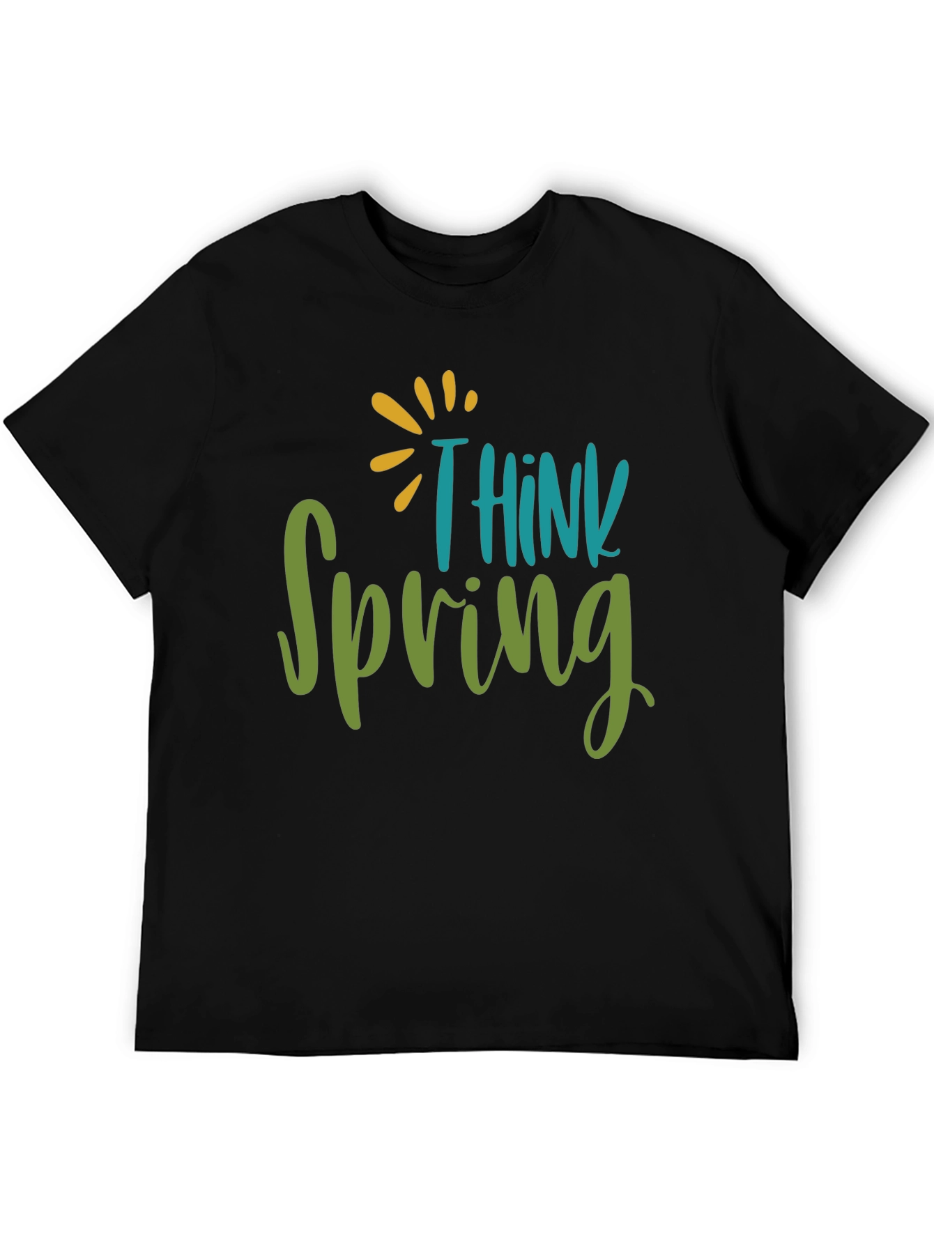 Black Think Spring Graphic Tee - Black view 5