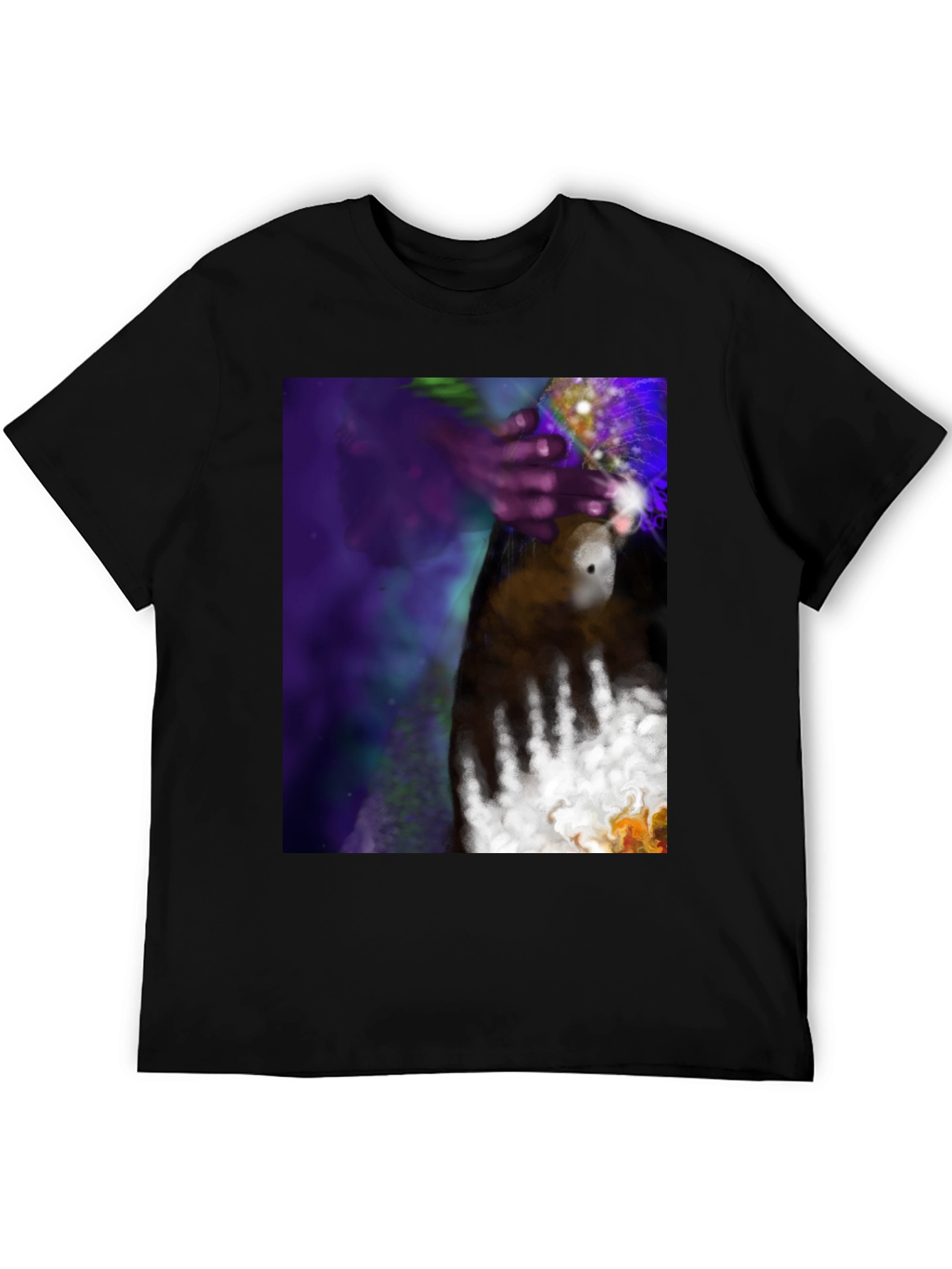 Black Abstract Hand Art Tee - Black view 5