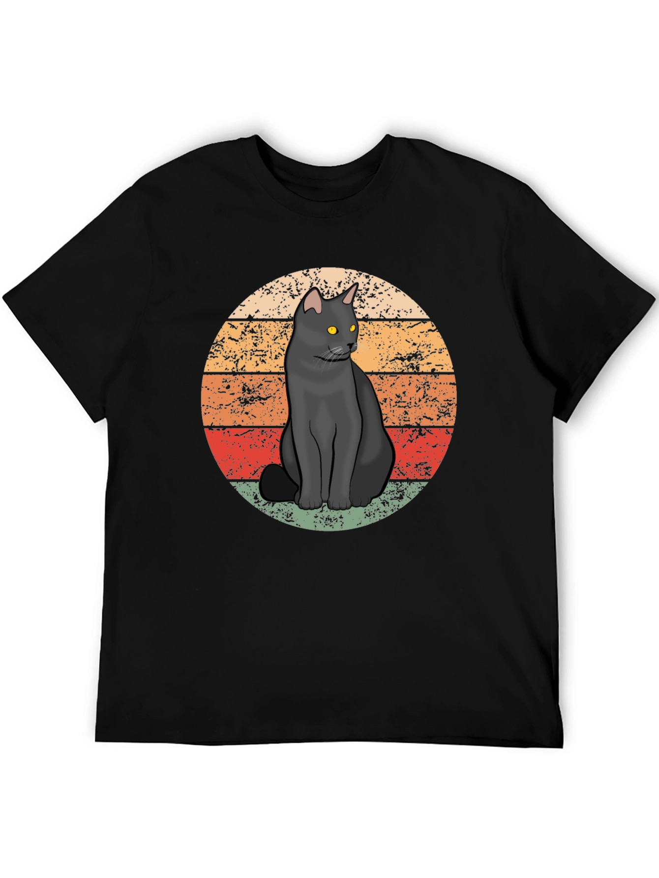 Black Retro Black Cat T-Shirt - Vintage Style Graphic Tee view 5