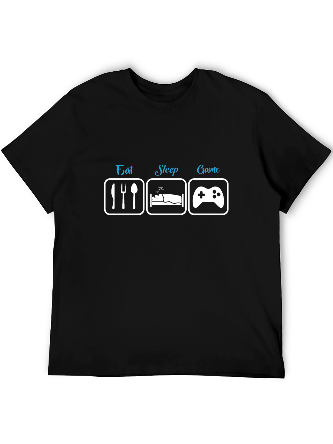 Black Eat Sleep Game Black T-Shirt - Gamer's Lifestyle view 5