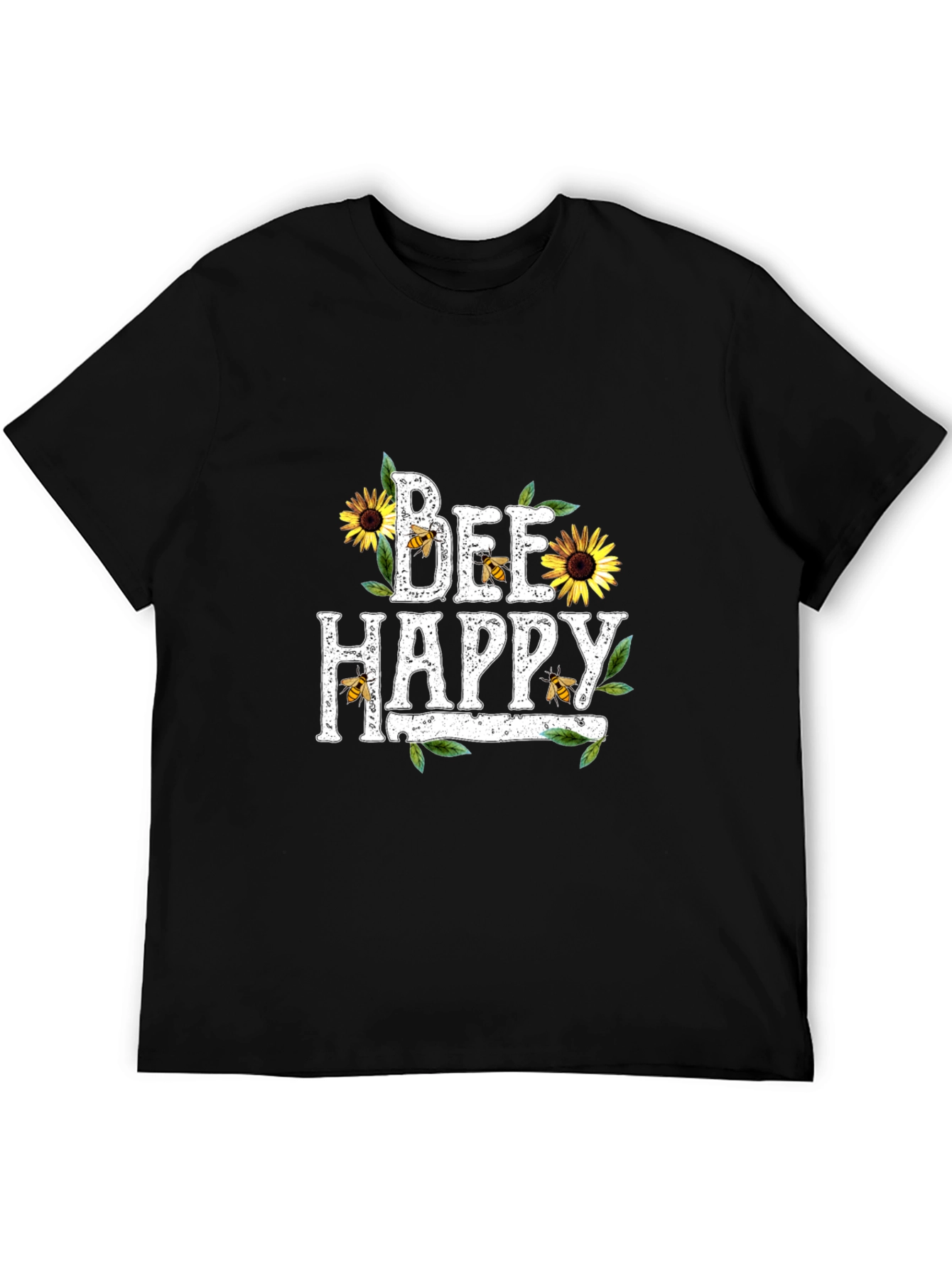 Black Bee Happy Sunflower Graphic T-Shirt view 5