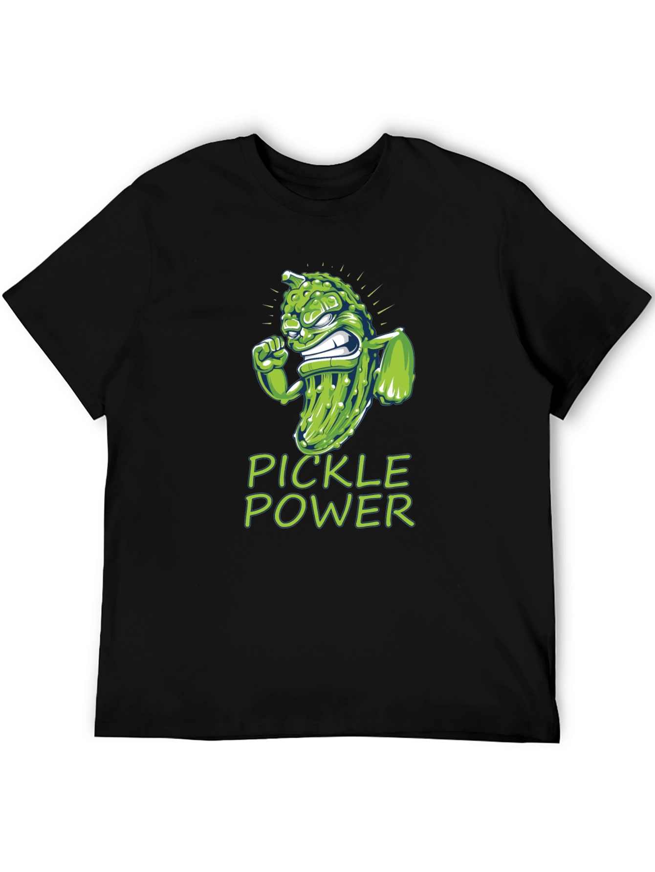 Black Pickle Power Graphic Tee -  Funny Foodie Shirt view 5