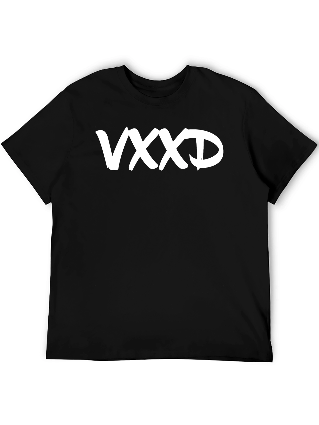 Black VXXD Graphic Print Crew Neck T-Shirt view 5