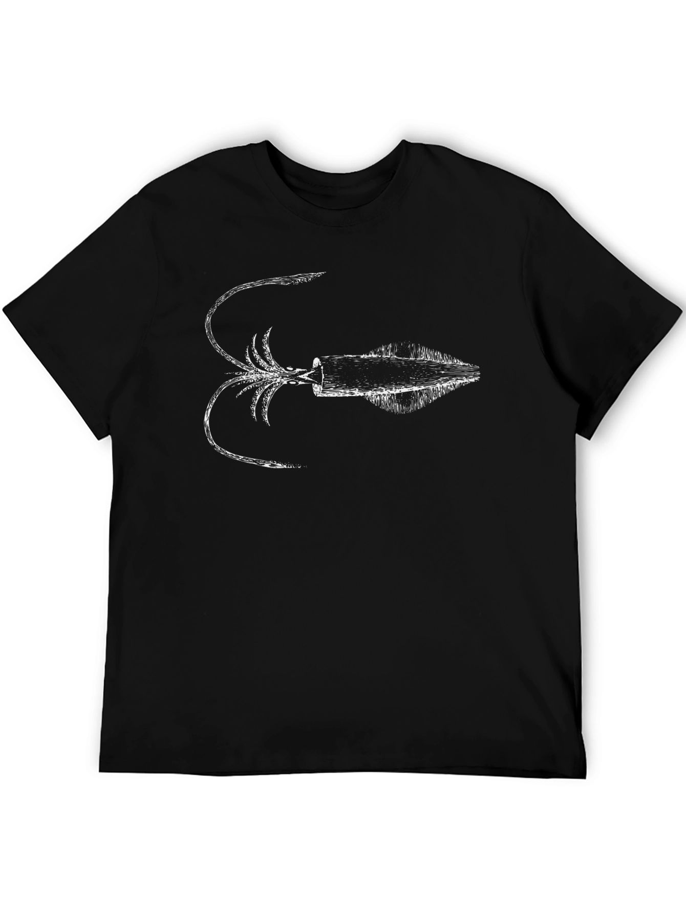 Black Squid Graphic Tee - Black Cotton T-Shirt view 5