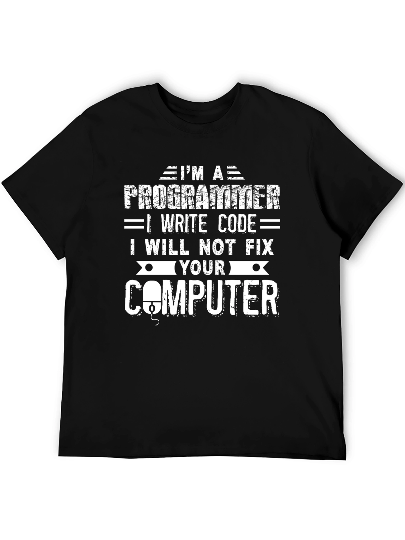 Black Programmer I Write Code T-Shirt view 5