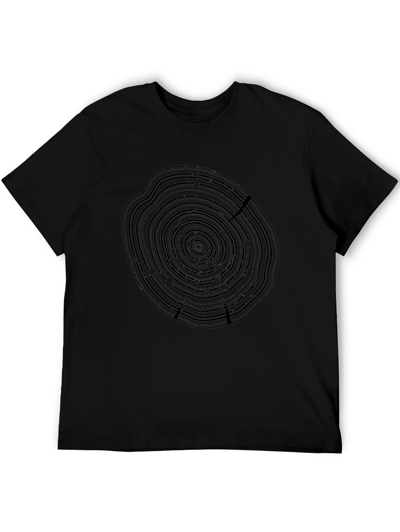 Black Tree Ring Graphic T-Shirt - Black view 5