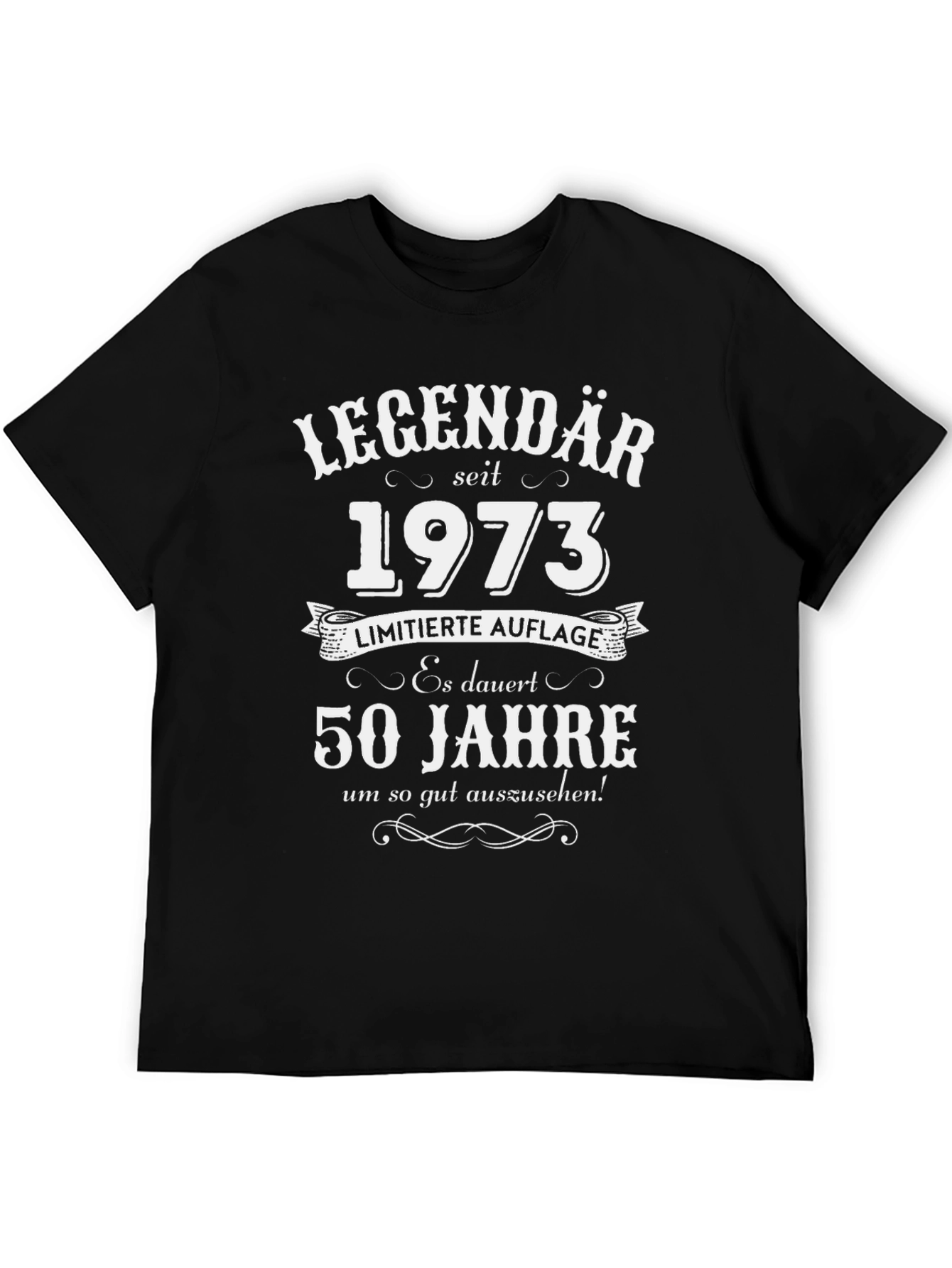 Black Legendary Since 1973 - 50th Birthday T-Shirt view 5