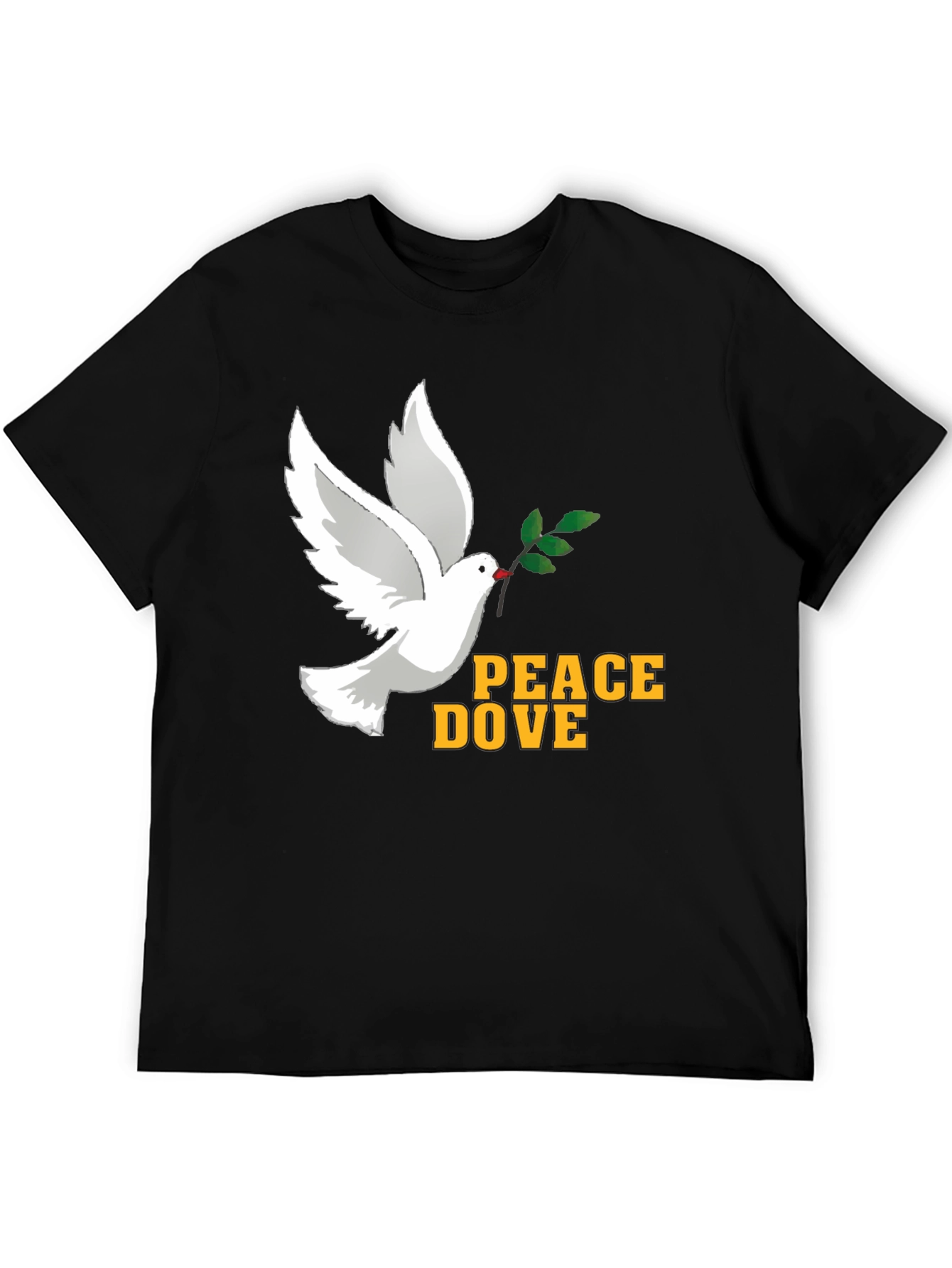 Black Peace Dove Graphic T-Shirt - Soft Cotton Blend, Black view 5