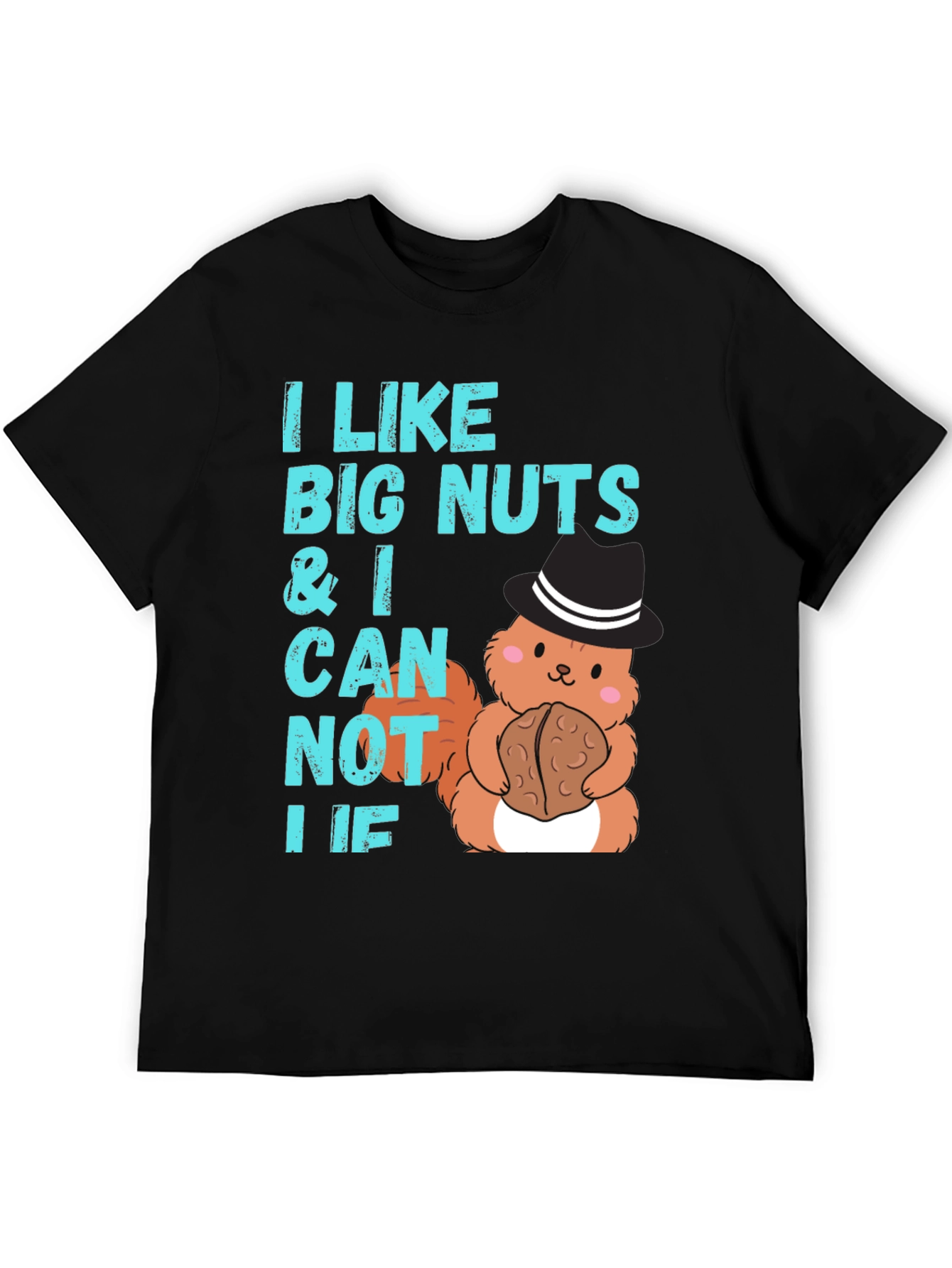 Black I Like Big Nuts Funny Squirrel T-Shirt view 5