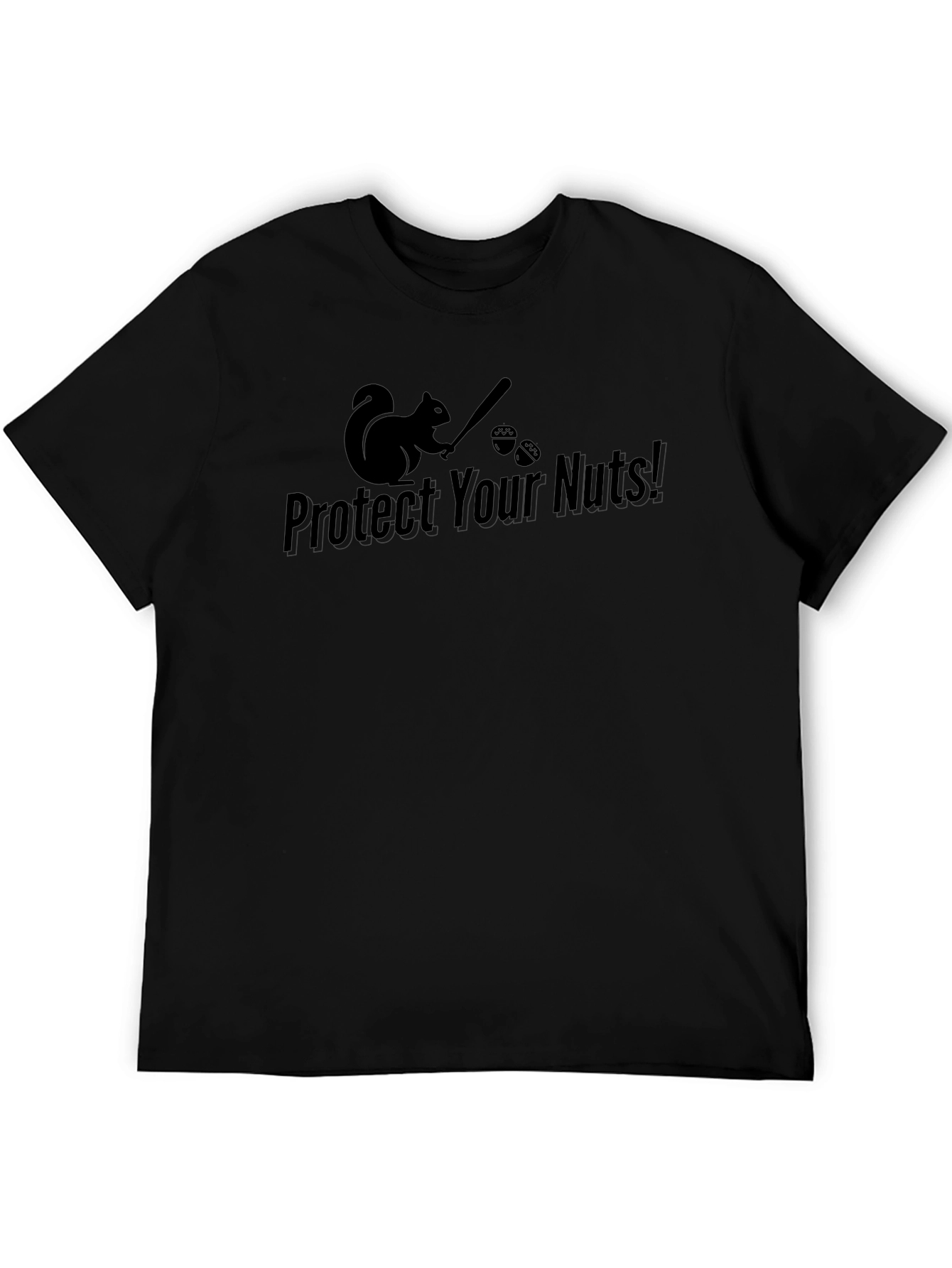 Black Protect Your Nuts! Squirrel Graphic Tee view 5