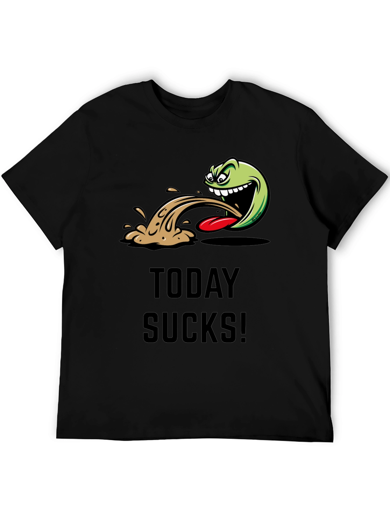 Black Today Sucks Graphic Tee - Black Cotton Blend T-Shirt view 5