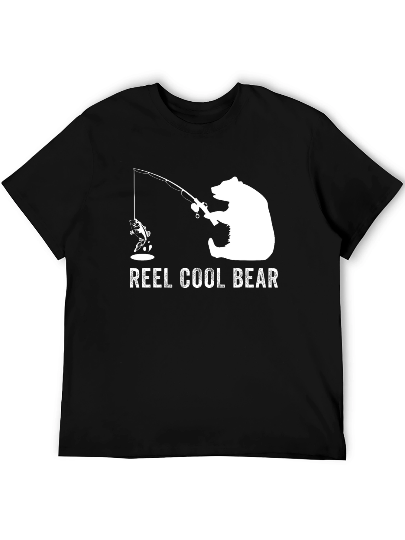 Black Reel Cool Bear T-Shirt - Fishing Graphic Tee view 5