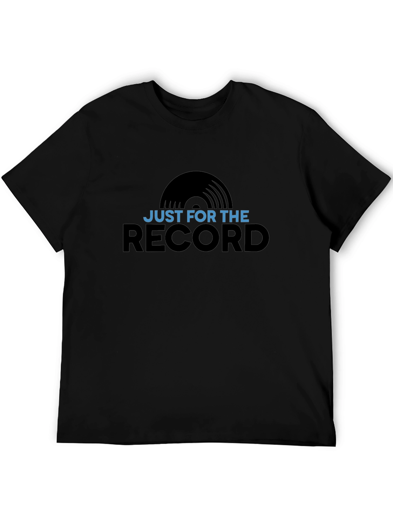 Black Just For The Record Graphic Tee - Black Cotton T-Shirt view 5