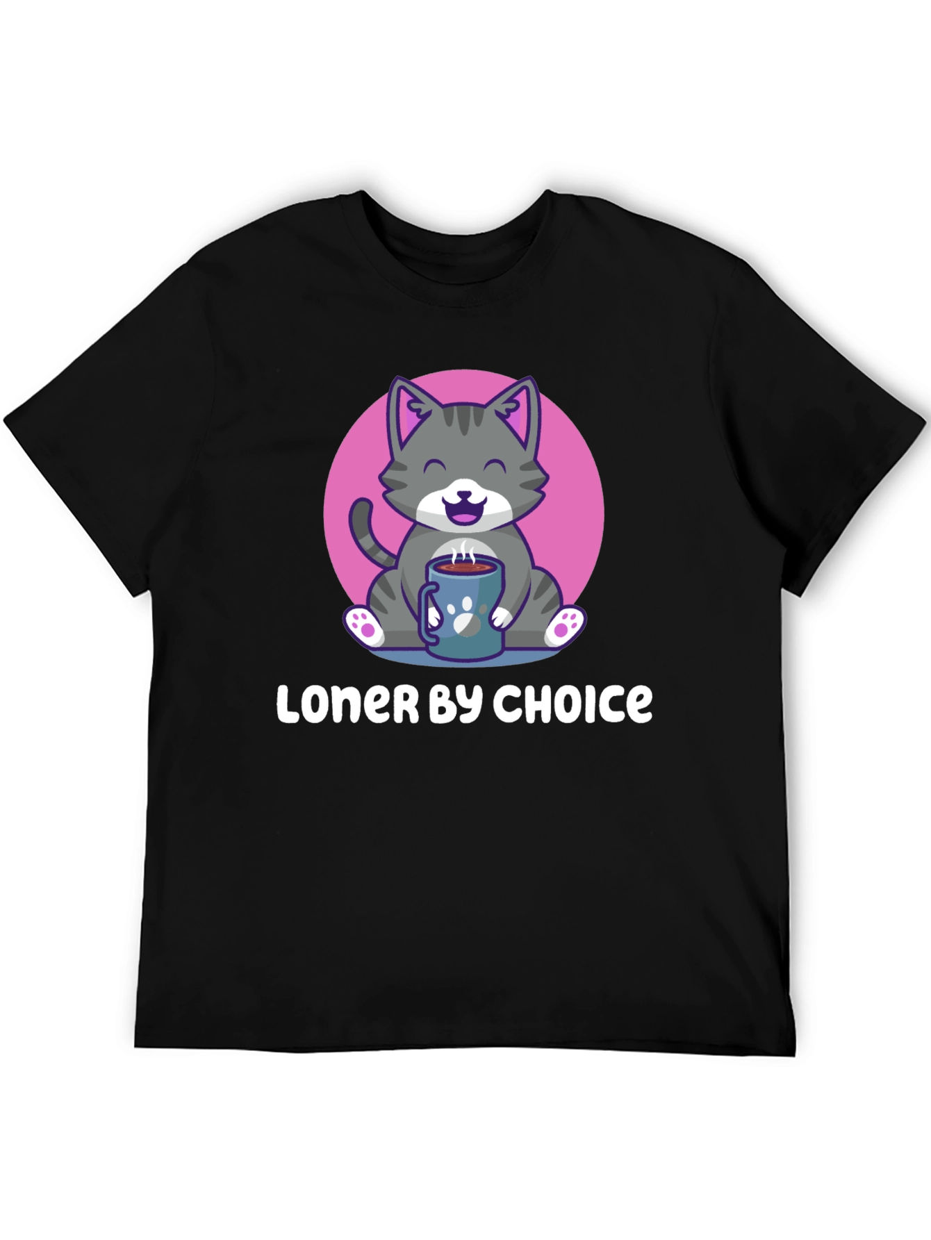 Black Loner by Choice Cat T-Shirt view 5