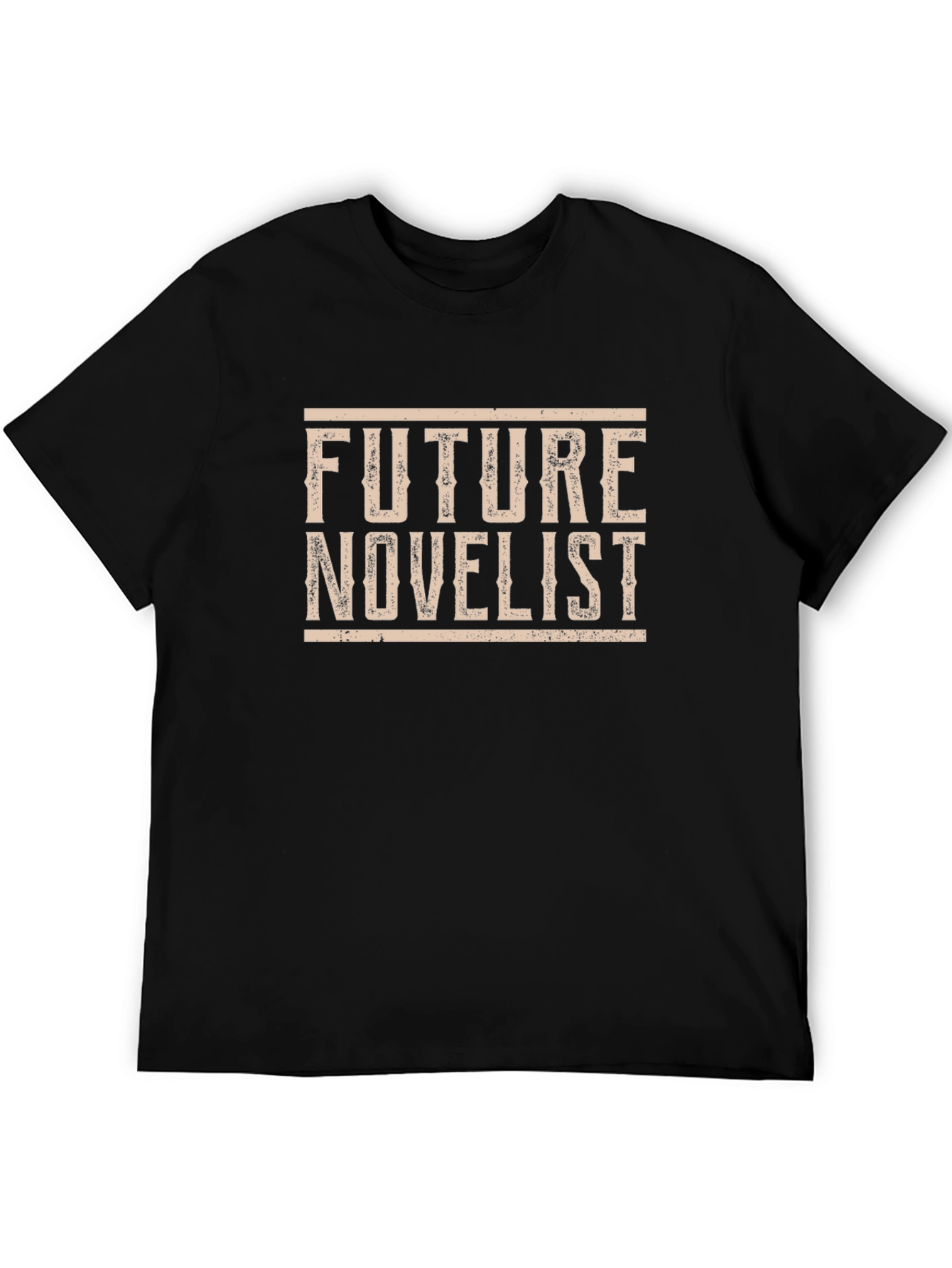 Black Future Novelist Graphic T-Shirt - Black Cotton Tee view 5