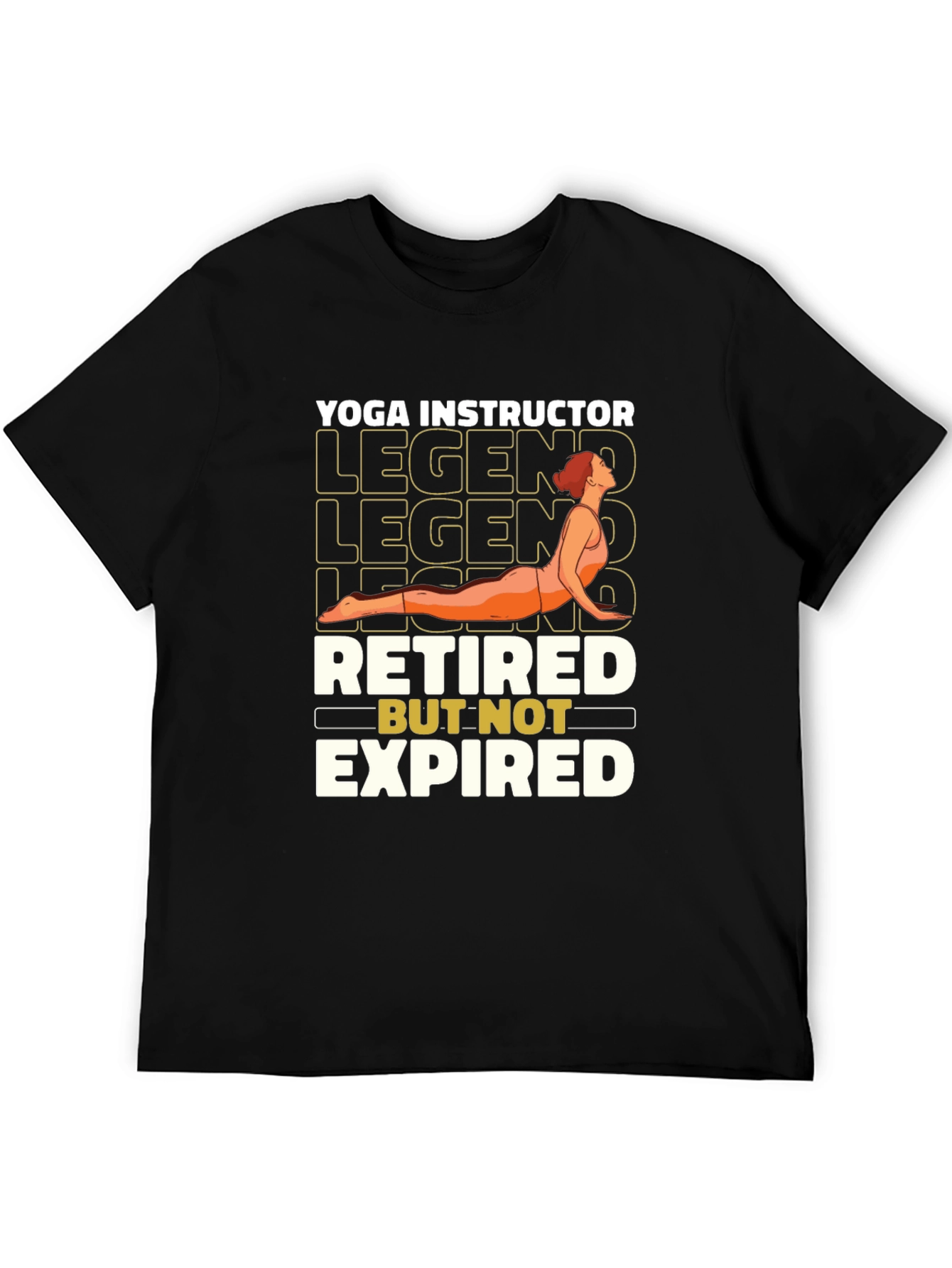 Black Retired Yoga Instructor Legend T-Shirt view 5