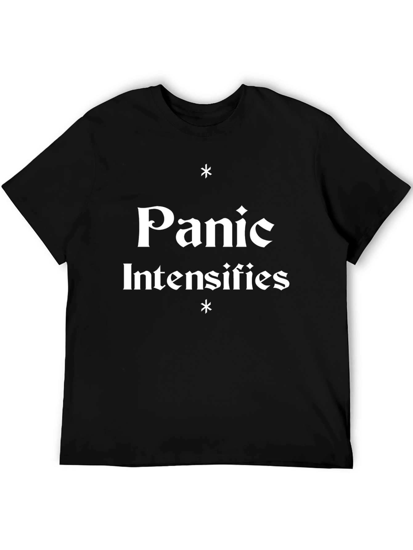 Black Panic Intensifies Graphic Tee - Black Cotton T-Shirt view 5