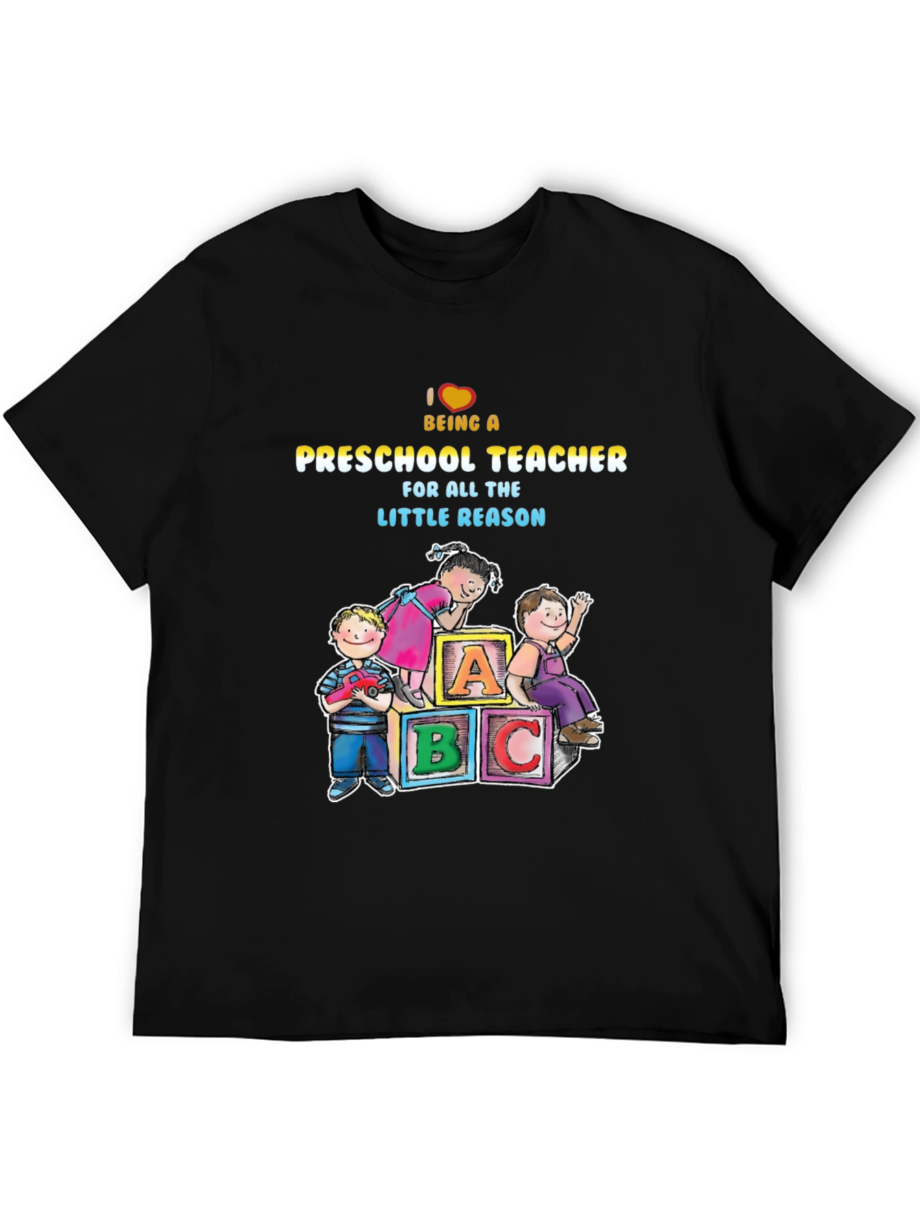 Black Preschool Teacher Graphic Tee view 5