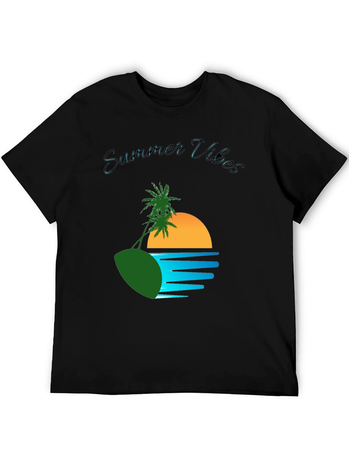 Black Summer Vibes Graphic T-Shirt view 5
