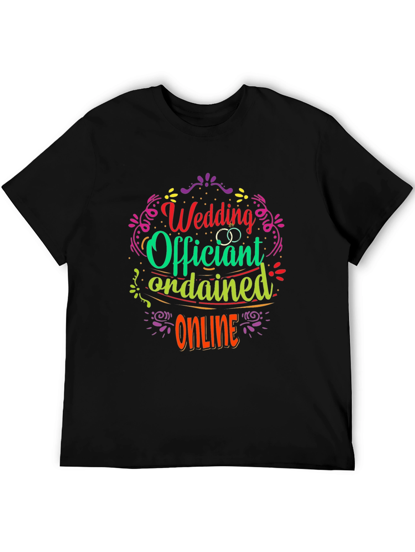 Black Wedding Officiant Ordained Online T-Shirt view 5