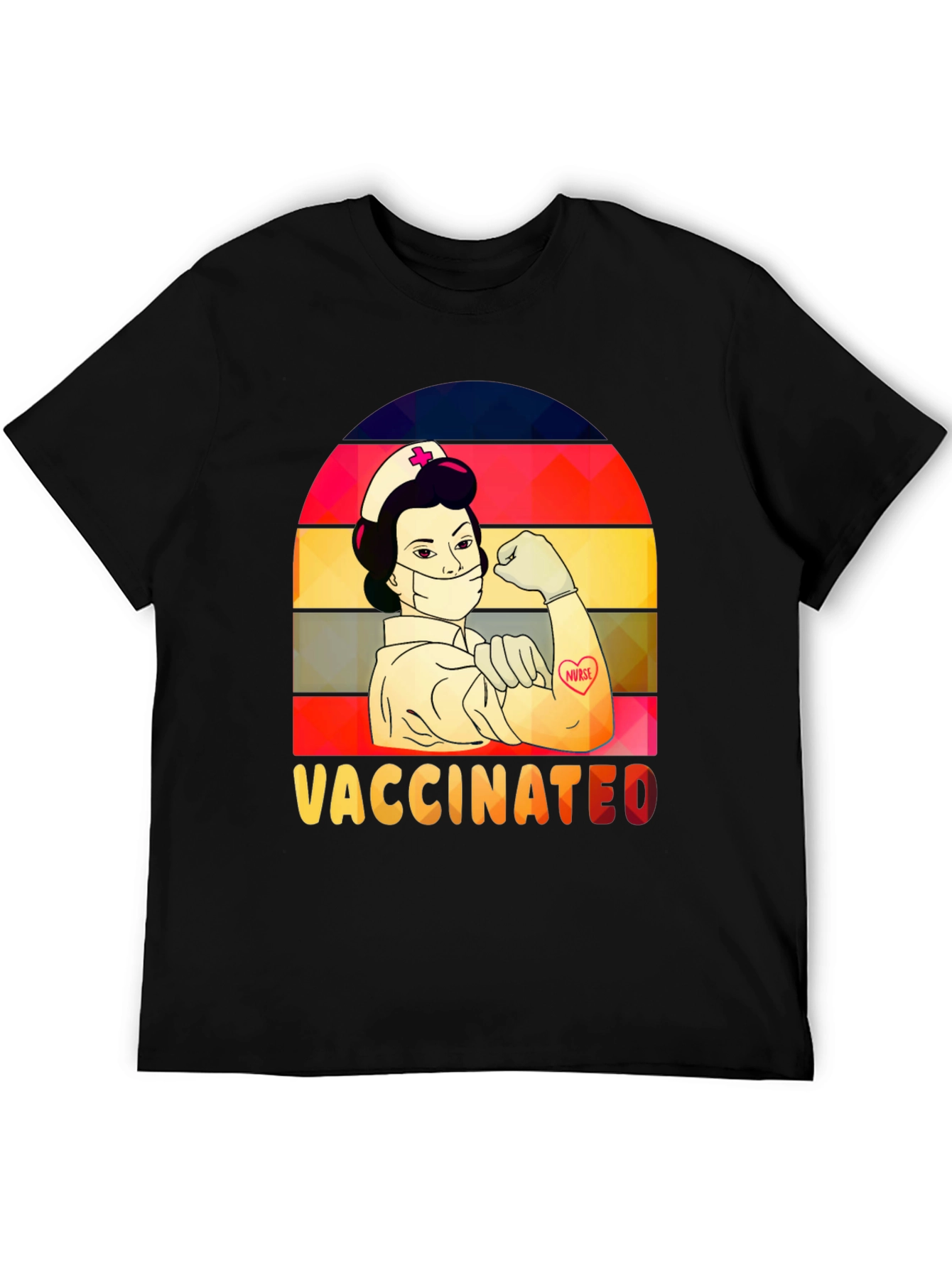 Vaccinated Nurse T-Shirt -  Retro Design - 5