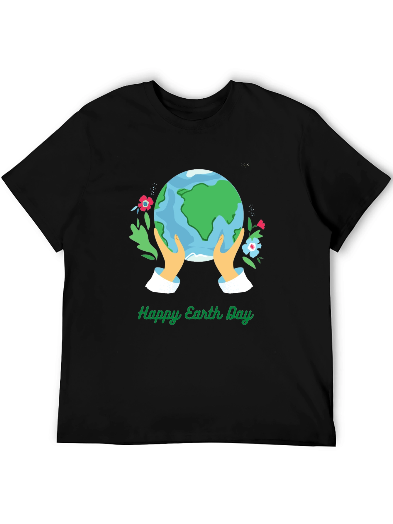 Black Happy Earth Day Graphic Tee - Black view 5
