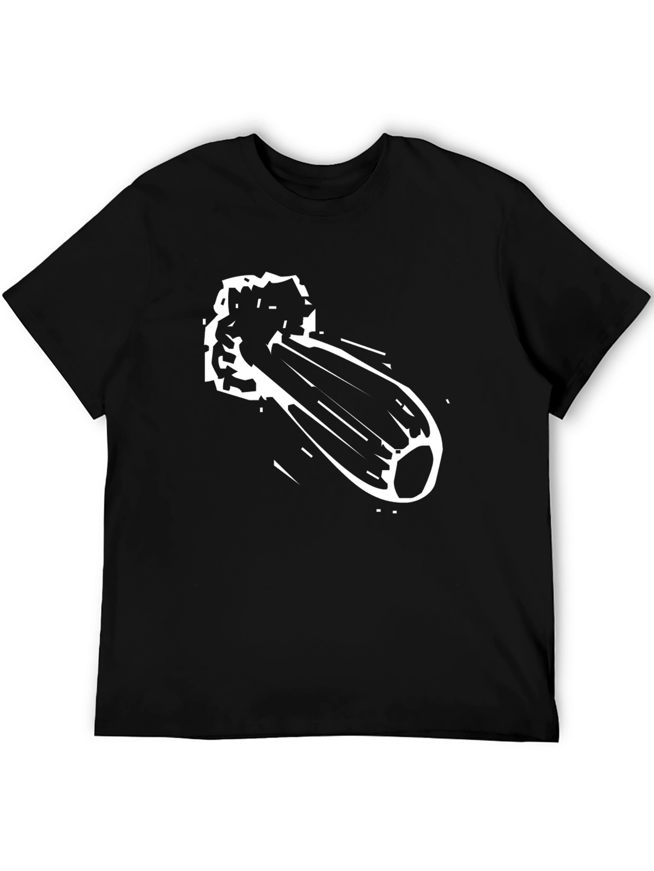 Black Graphic Meteor T-Shirt - Cool Space Design Tee view 5