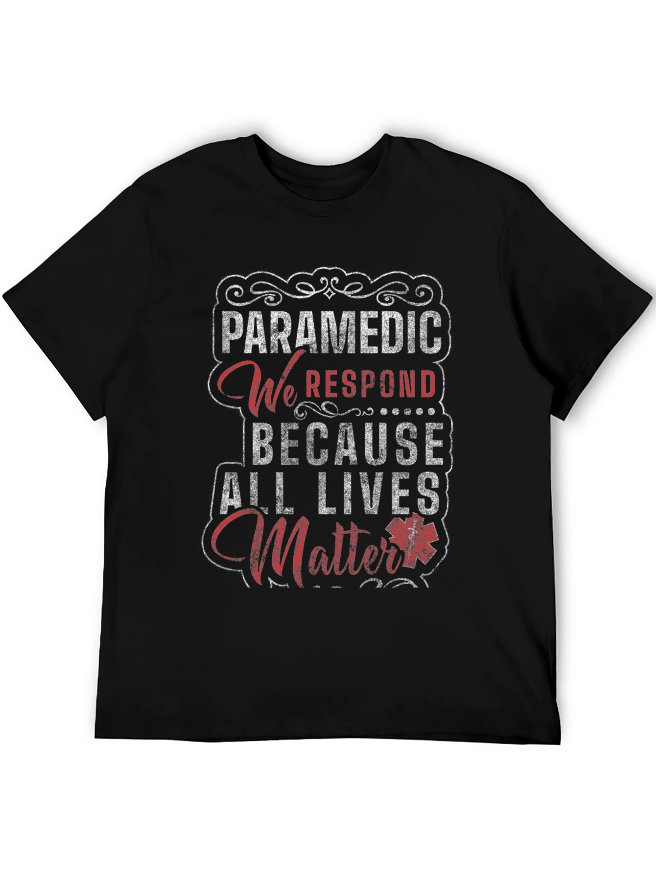 Black Paramedic All Lives Matter Graphic T-Shirt view 5