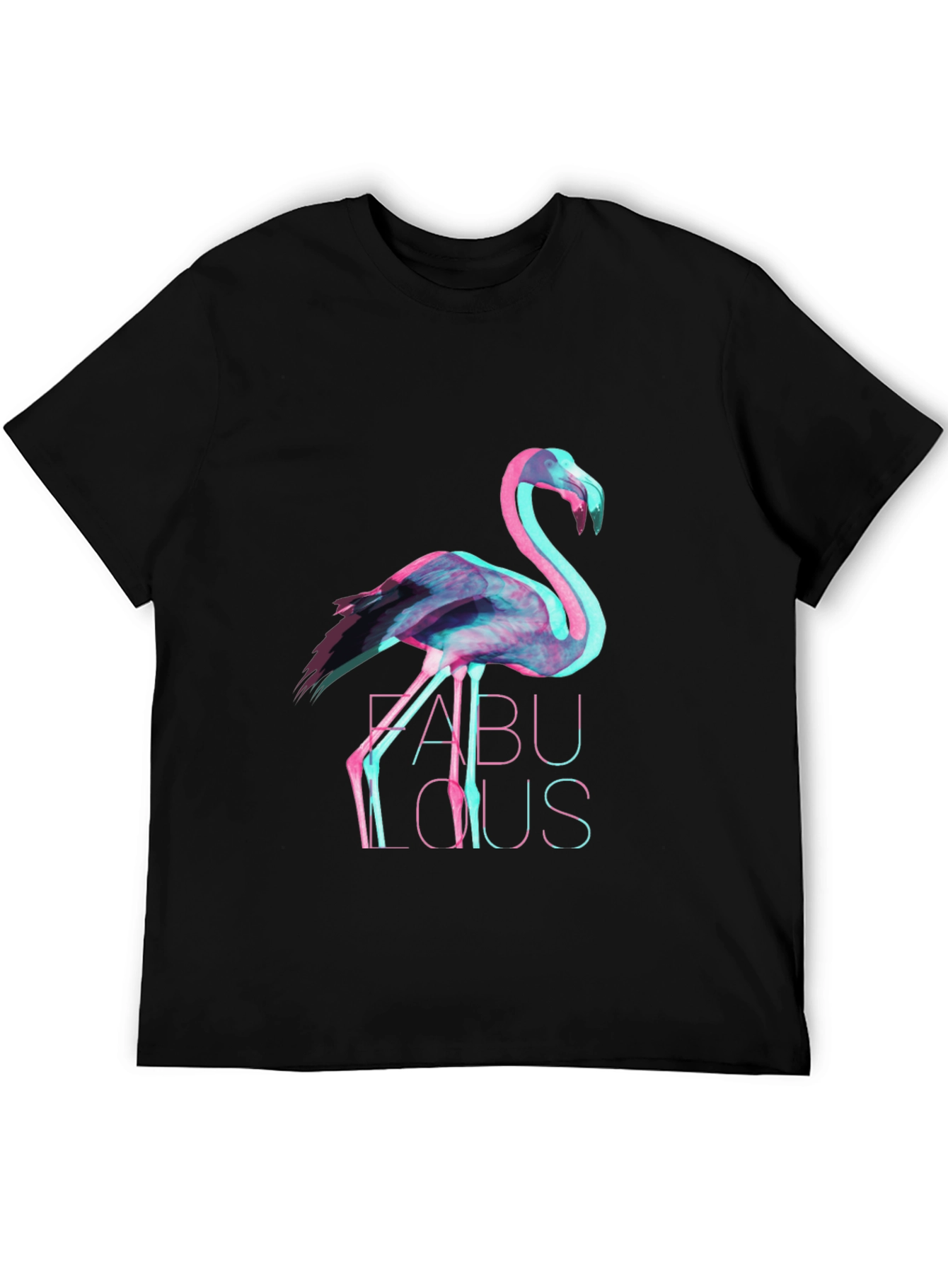 Black Men's Black Flamingo Fabulous Graphic Tee view 5