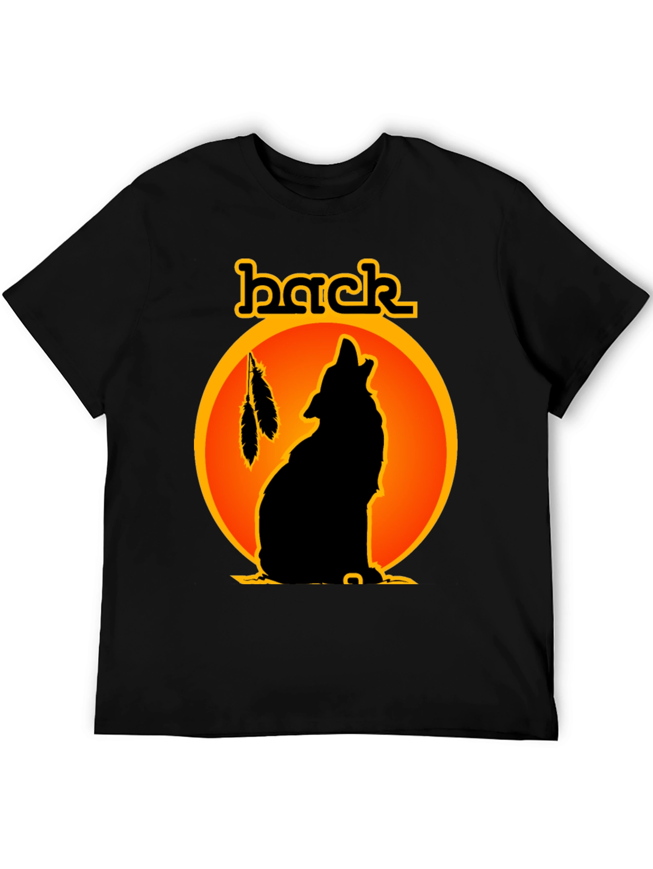 Black Wolf Silhouette Graphic Tee view 5