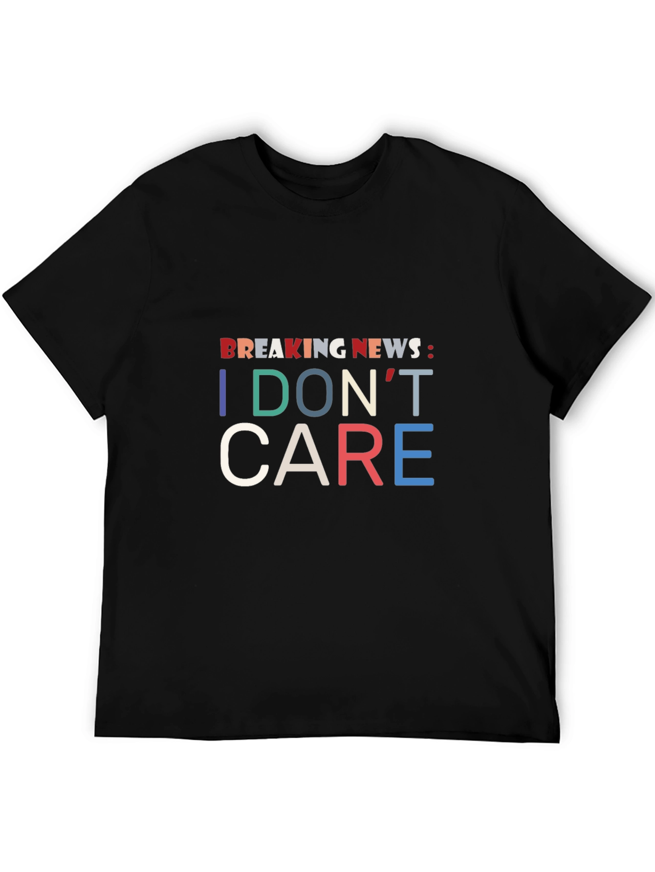 Black Breaking News I Don't Care Tee view 5