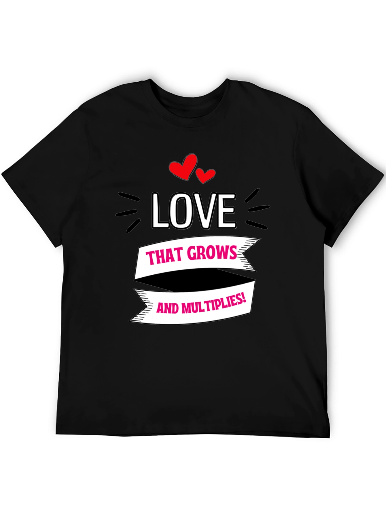 Black Love Grows T-Shirt - Black Cotton Tee view 5