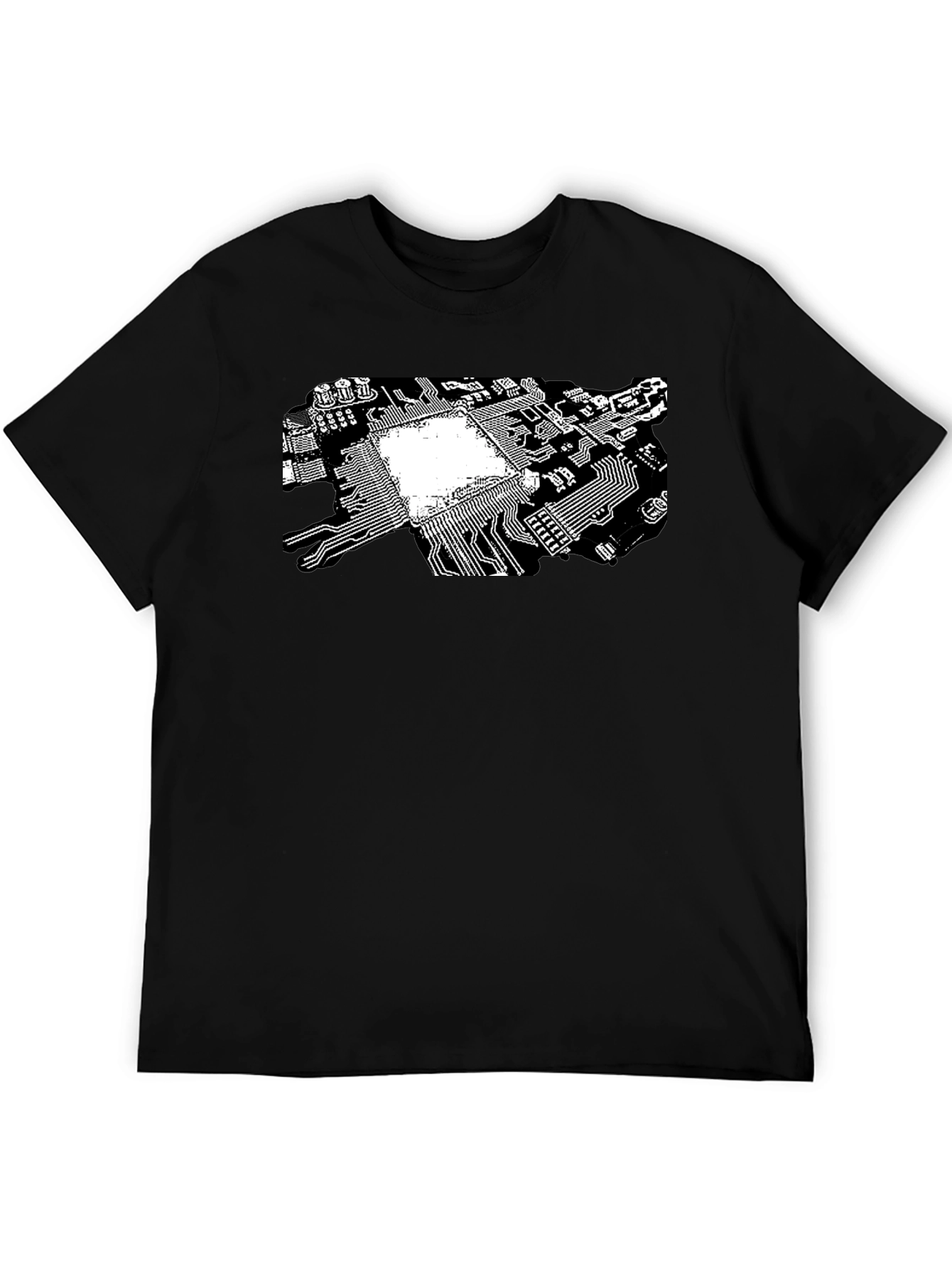 Black Tech Circuit Board Graphic Tee - Black view 5