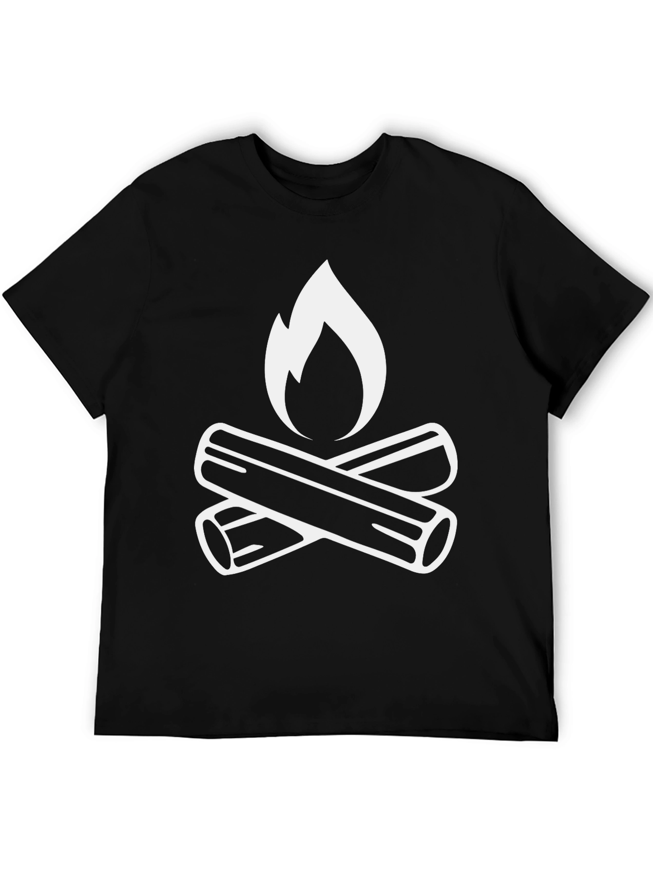 Black Campfire Graphic Tee - Black Cotton T-Shirt view 5